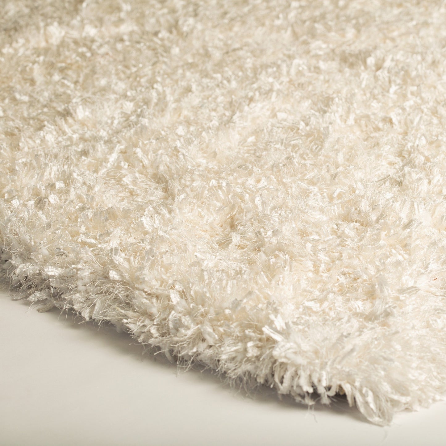 Crystal Shine Shag Plush Fluffy Ribbon Area Rug/ Carpet