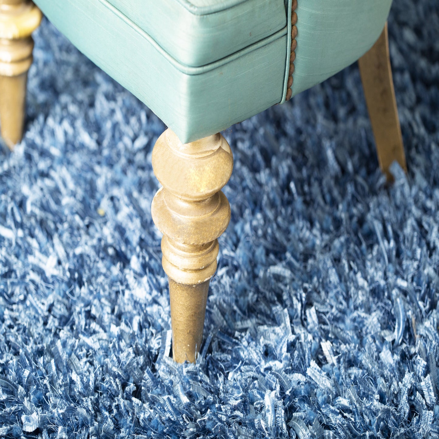 Crystal Shine Shag Plush Fluffy Ribbon Area Rug/ Carpet