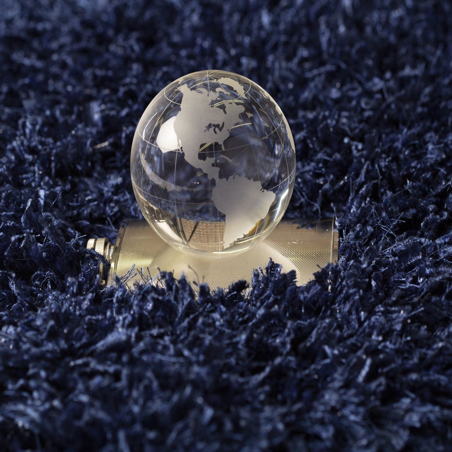 Crystal Shine Shag Plush Fluffy Ribbon Area Rug/ Carpet Blue