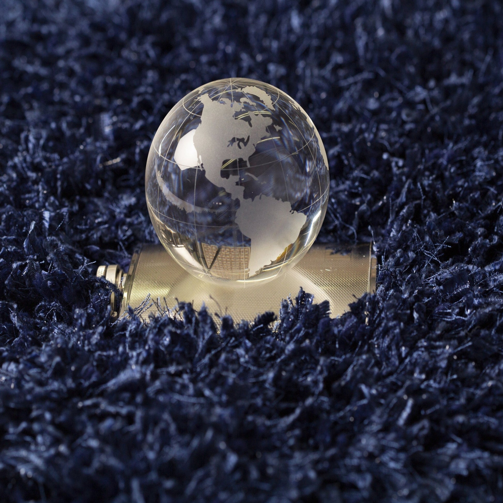 Crystal Shine Shag Plush Fluffy Ribbon Area Rug/ Carpet Blue