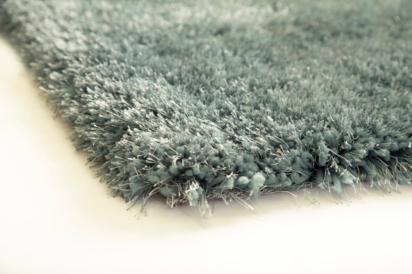 Marine Blue Solid Shag Area Rug/Carpet - Crafted from 100% Polyester, Plush Fluffy Shine, Thick and Thin Yarns Design
