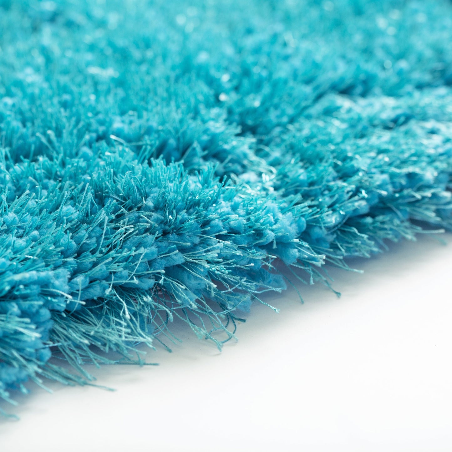 Plush Fluffy Soft Shinny Multi Textural Turquoise Shag Area Rug/Carpet