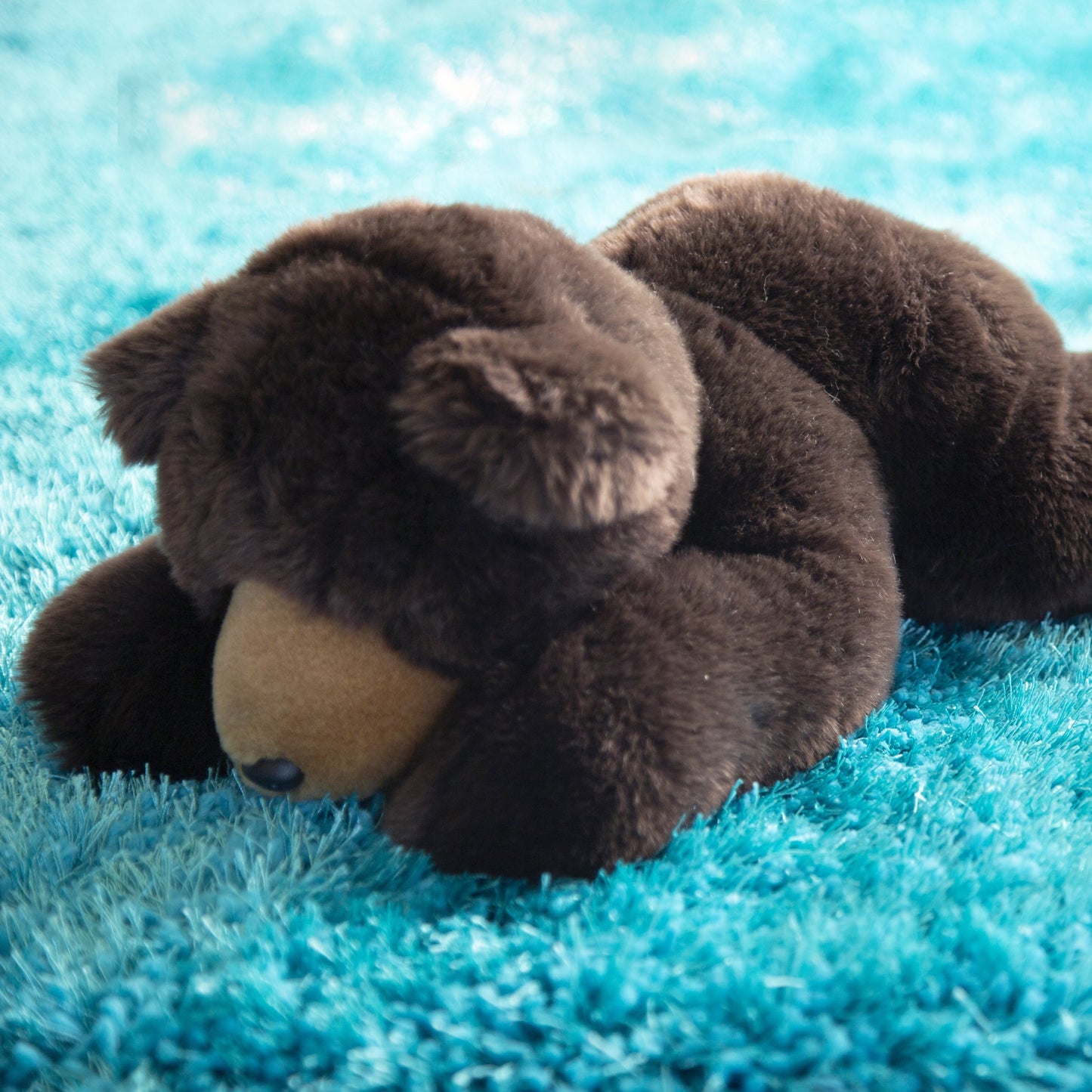 Plush Fluffy Soft Shinny Multi Textural Turquoise Shag Area Rug/Carpet