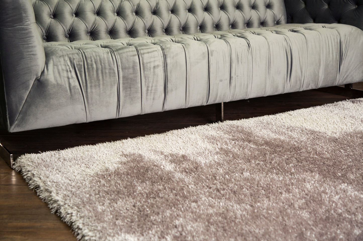 Plush Fluffy Soft Shinny Multi Textural Silver Shag Area Rug/Carpet