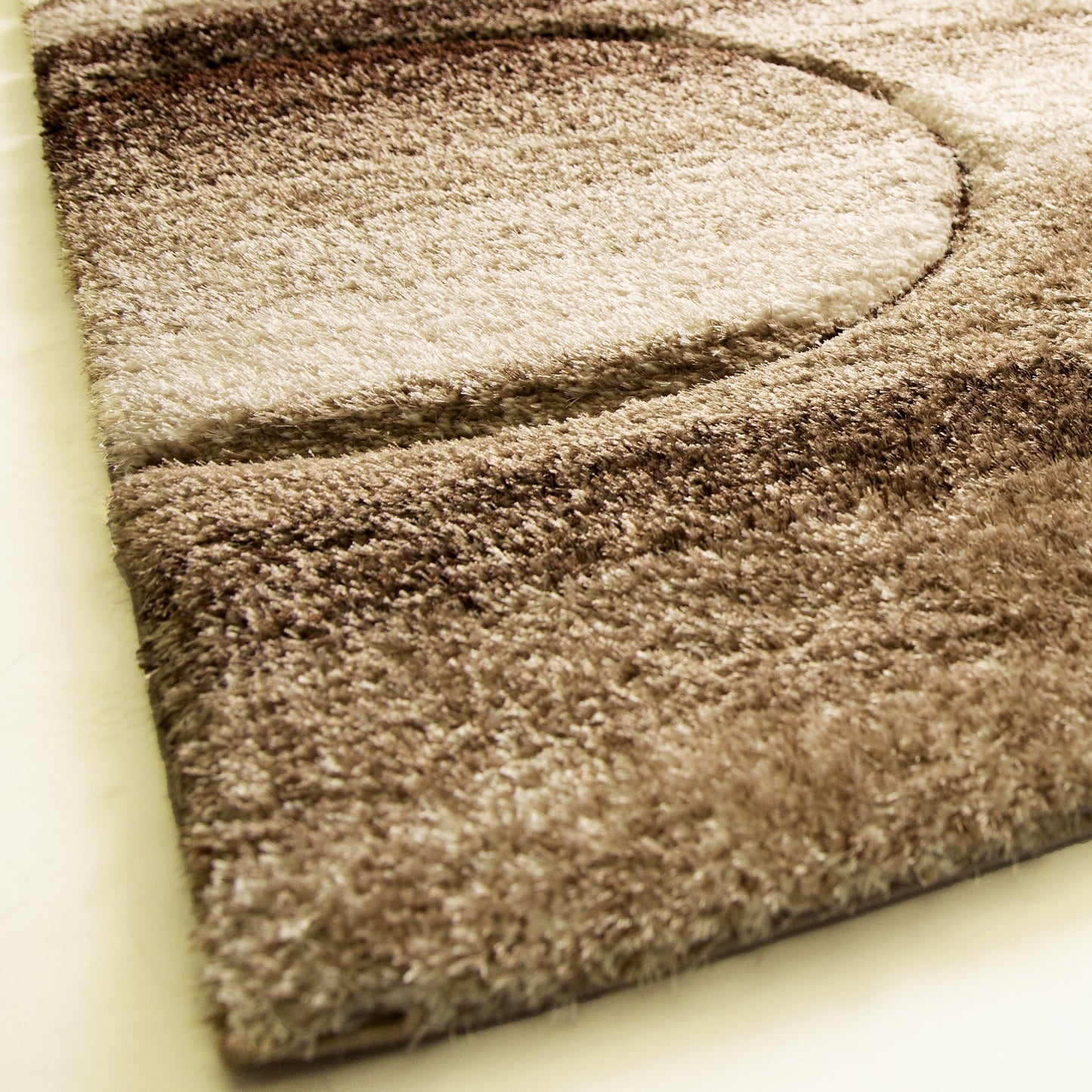 Plush Fluffy Shine 3D Earth Tone/Brown/Beige Shag Area Rug/Carpet