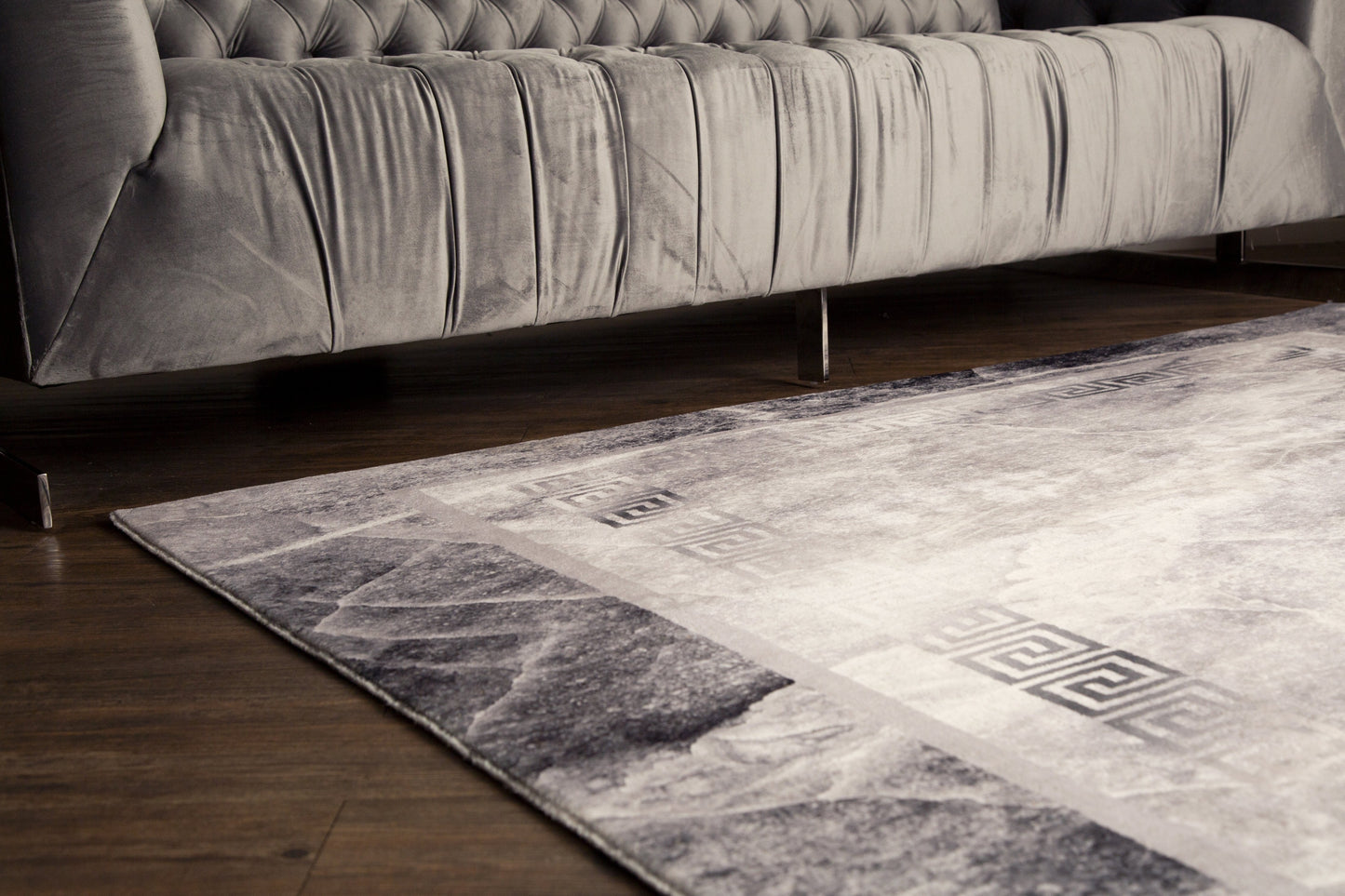 Black Gray and White Soft Plush Fluffy Lattice Design Area Rug/ Carpet