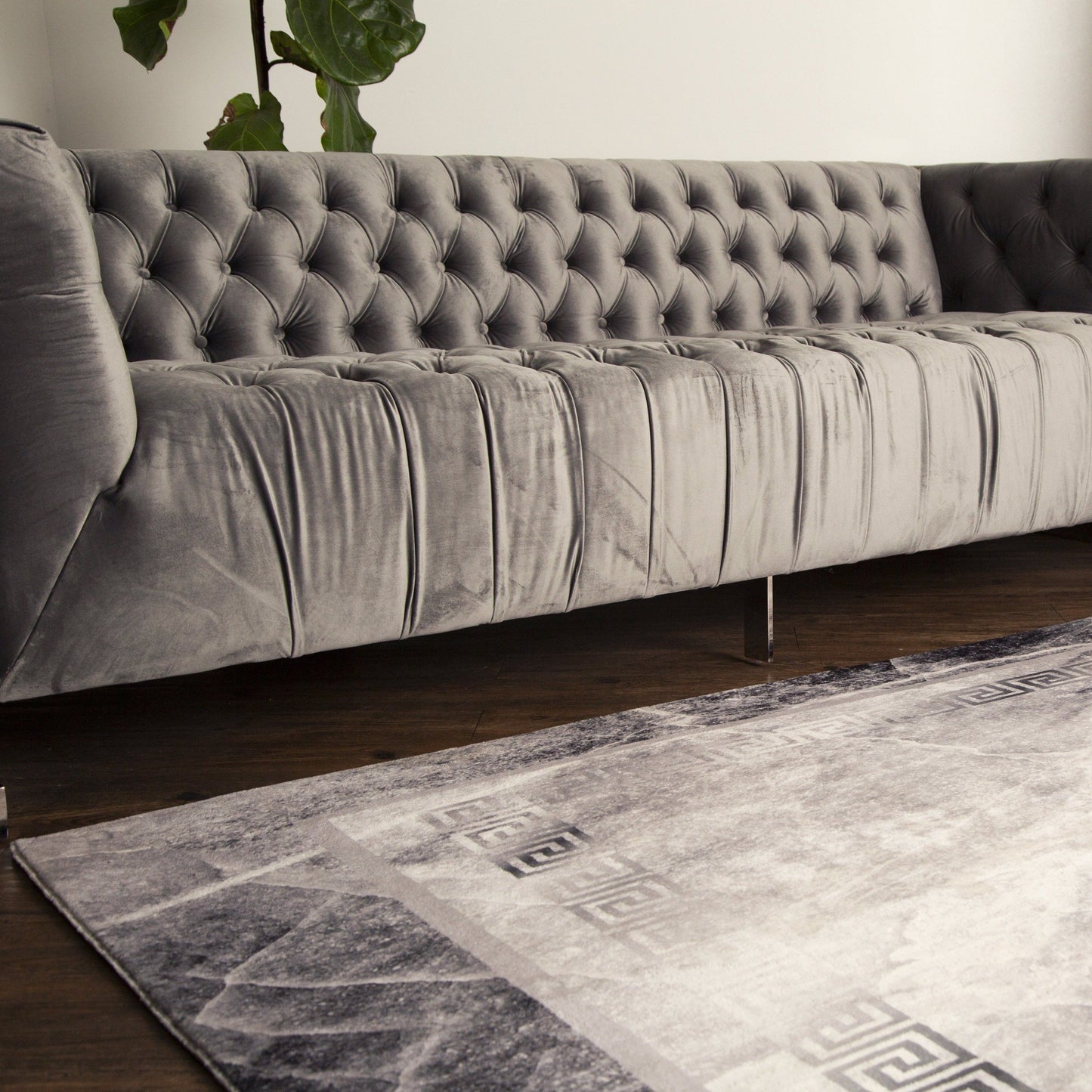 Black Gray and White Soft Plush Fluffy Lattice Design Area Rug/ Carpet