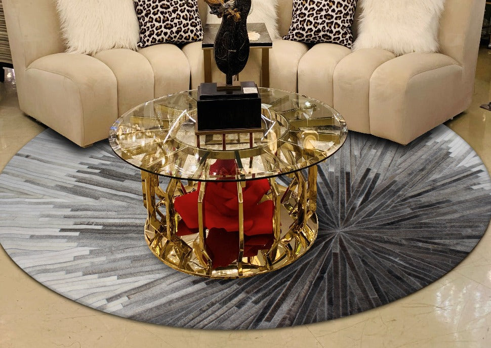 Handmade Abstract Patchwork Cowhide Area Rug PCH205