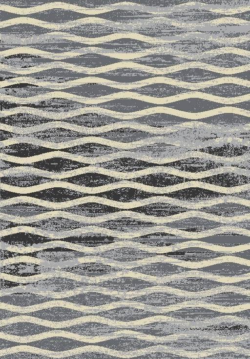 Plush Gray Tone Curve Design Area Rug/ Area Rug