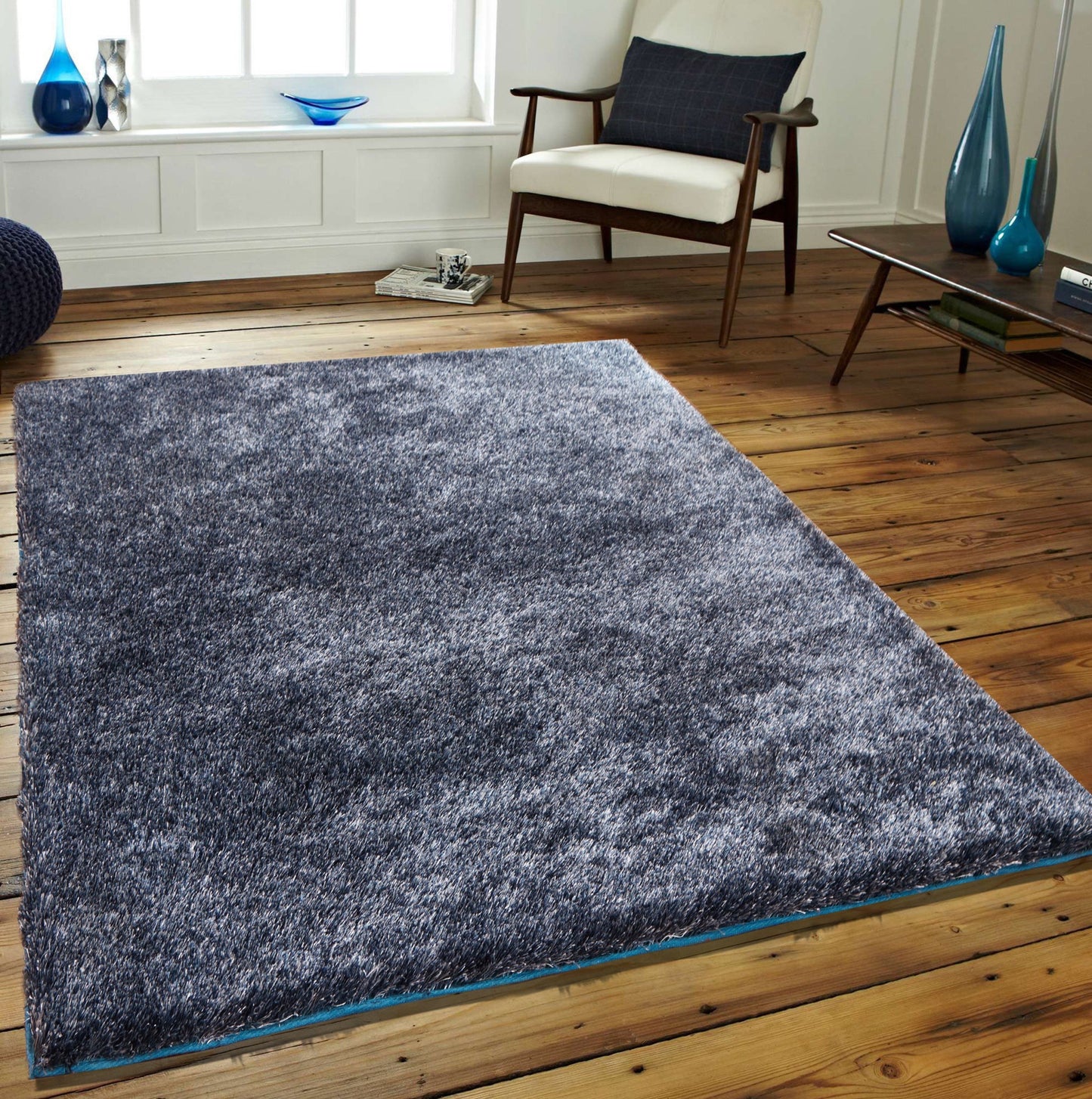 Soft Vibrant Shimmery Cozy Fluffy Plush Shag Area Rug/Carpet