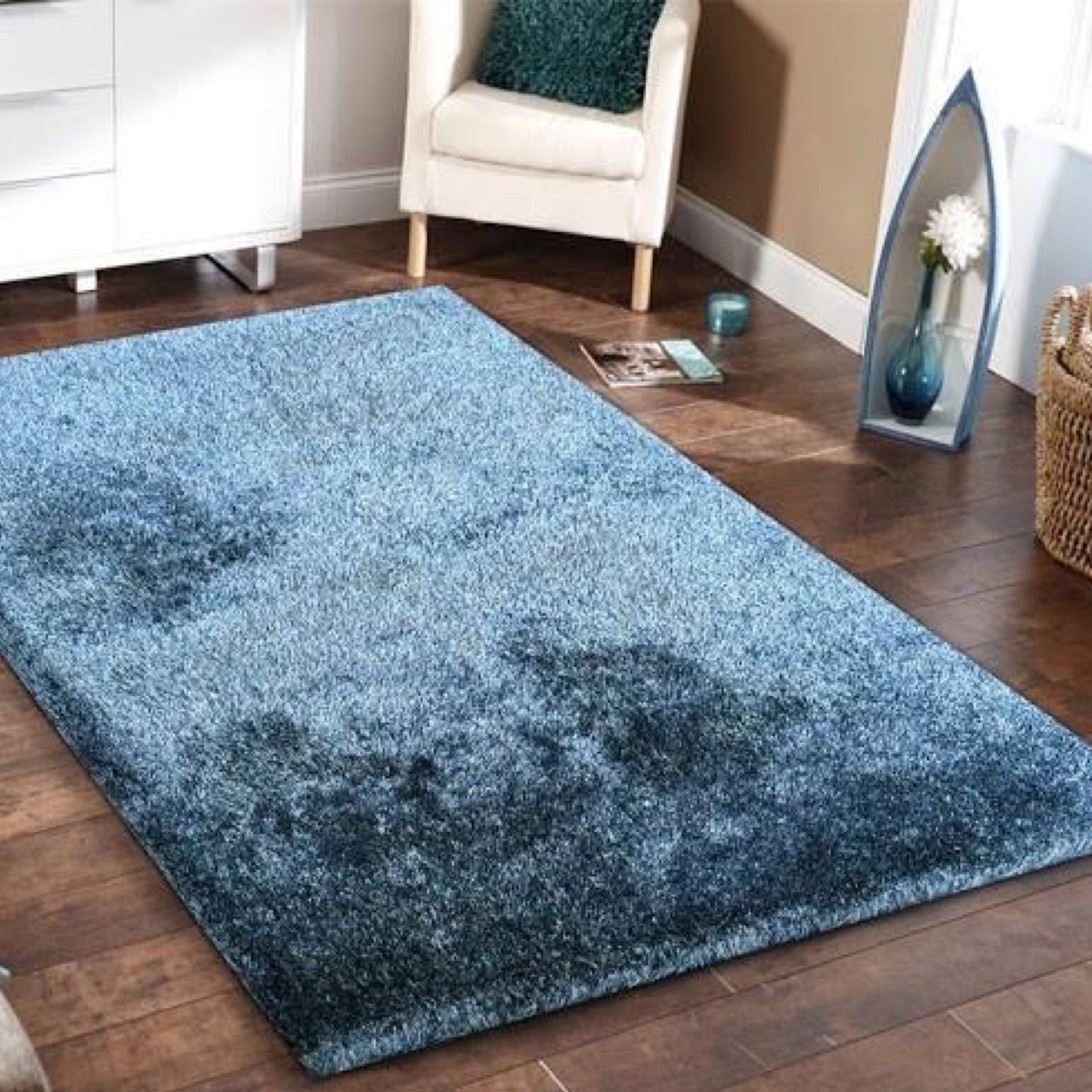 Soft Vibrant Shimmery Cozy Fluffy Plush Shag Area Rug/Carpet