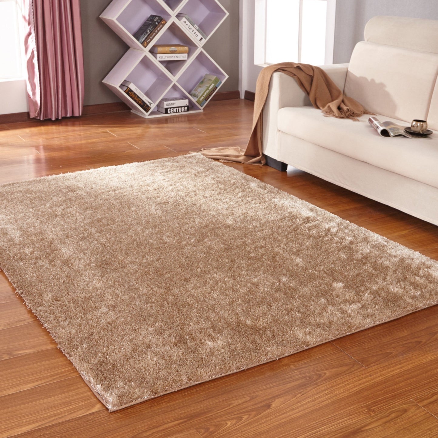 Soft Vibrant Shimmery Cozy Fluffy Plush Shag Area Rug/Carpet