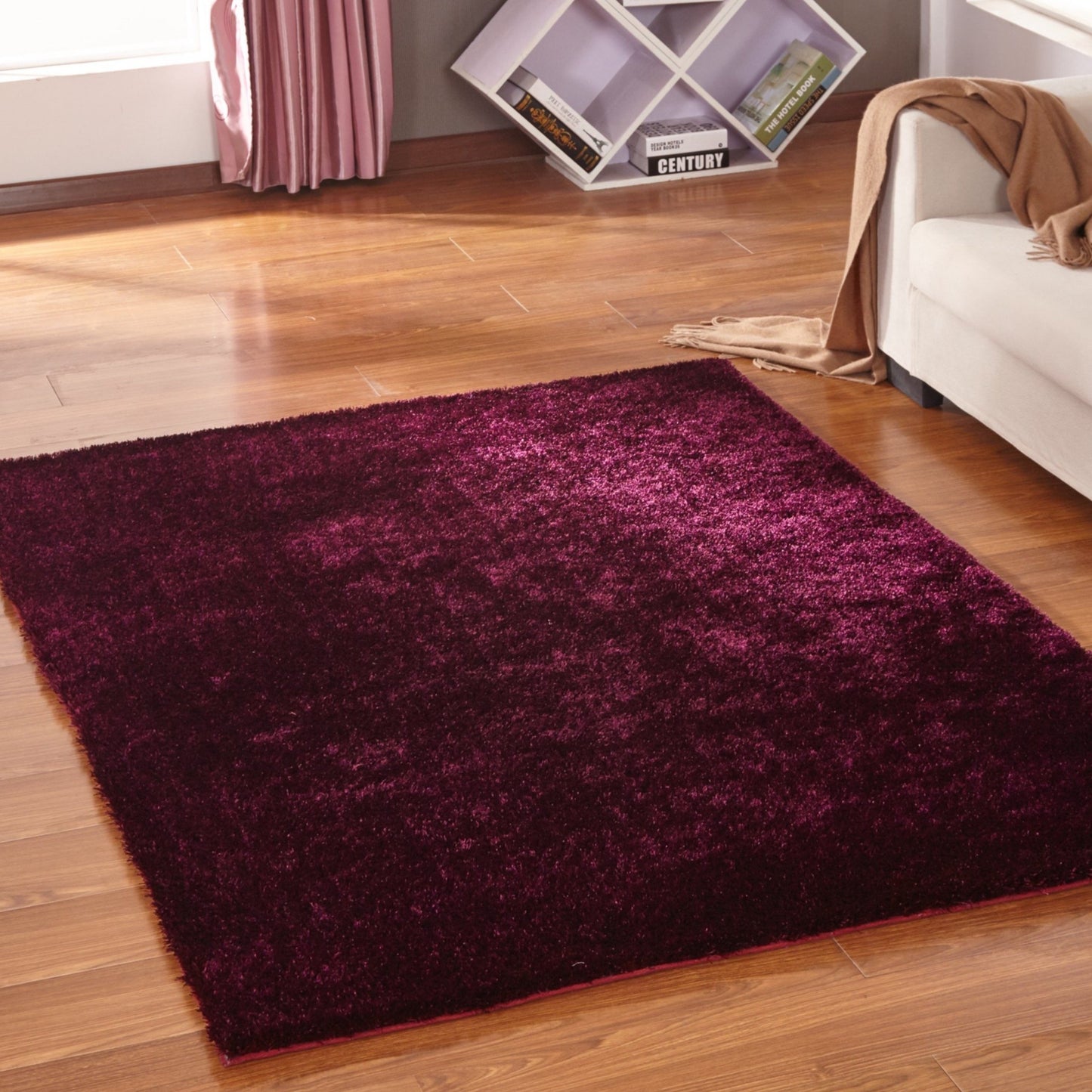 Soft Vibrant Shimmery Cozy Fluffy Plush Shag Area Rug/Carpet