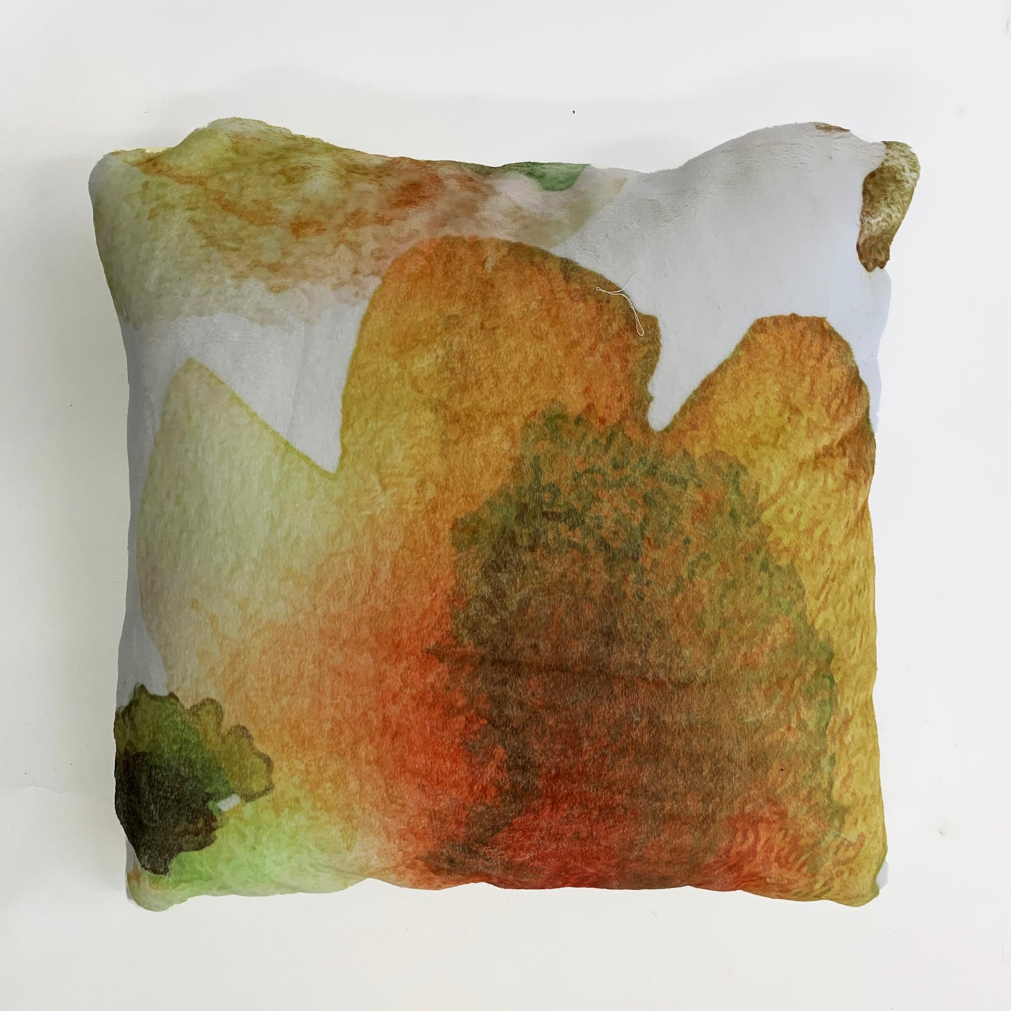 Soft Cozy Fuzzy Faux Fur Mosaic Floral Print Pillow