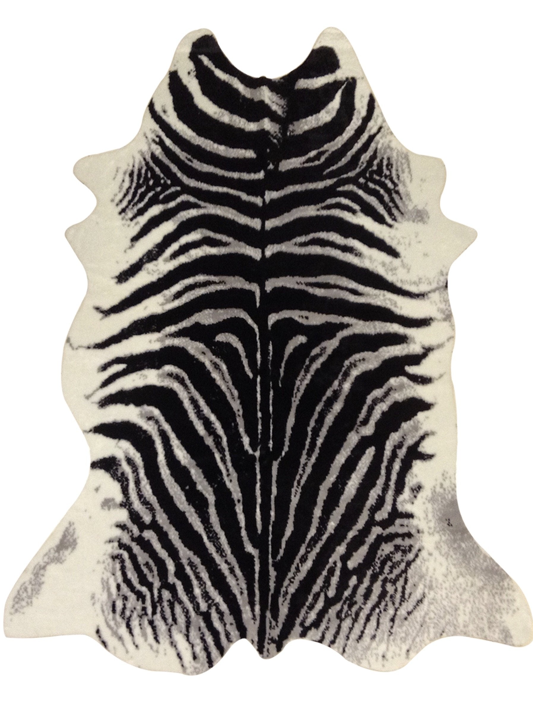 Zebra Print Vegan Faux Hide/Cowhide Area Rug/Carpet