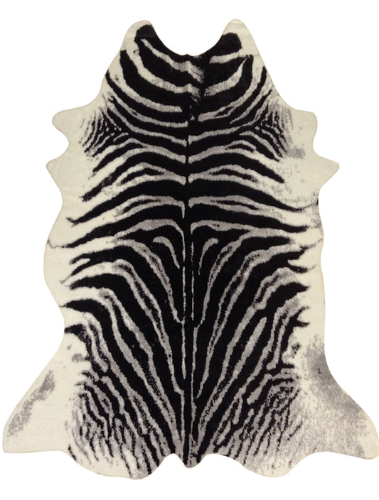 Zebra Print Vegan Faux Hide/Cowhide Area Rug/Carpet