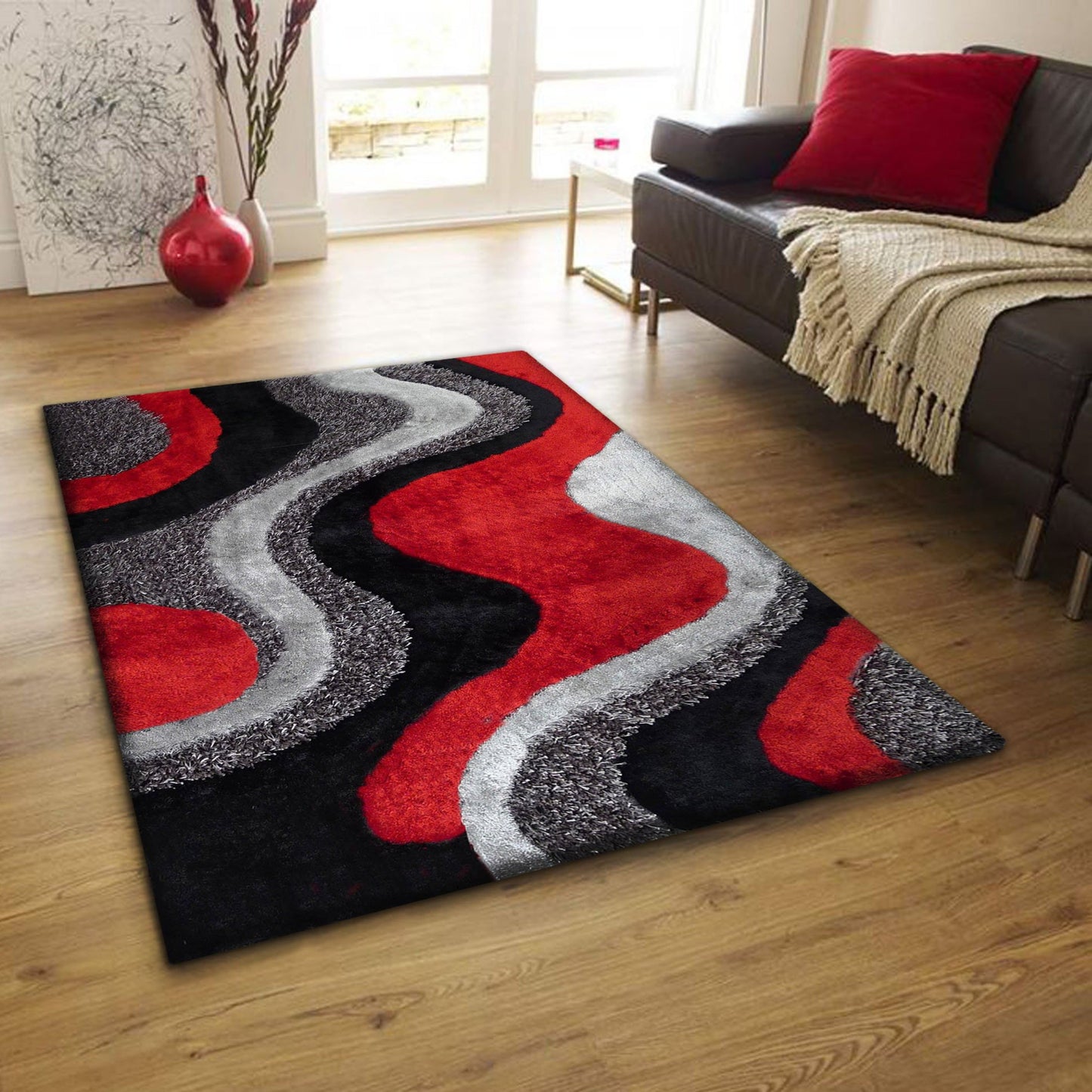 Luxury Shag Viscose Shiny Design Plush Area Rug/ Carpet