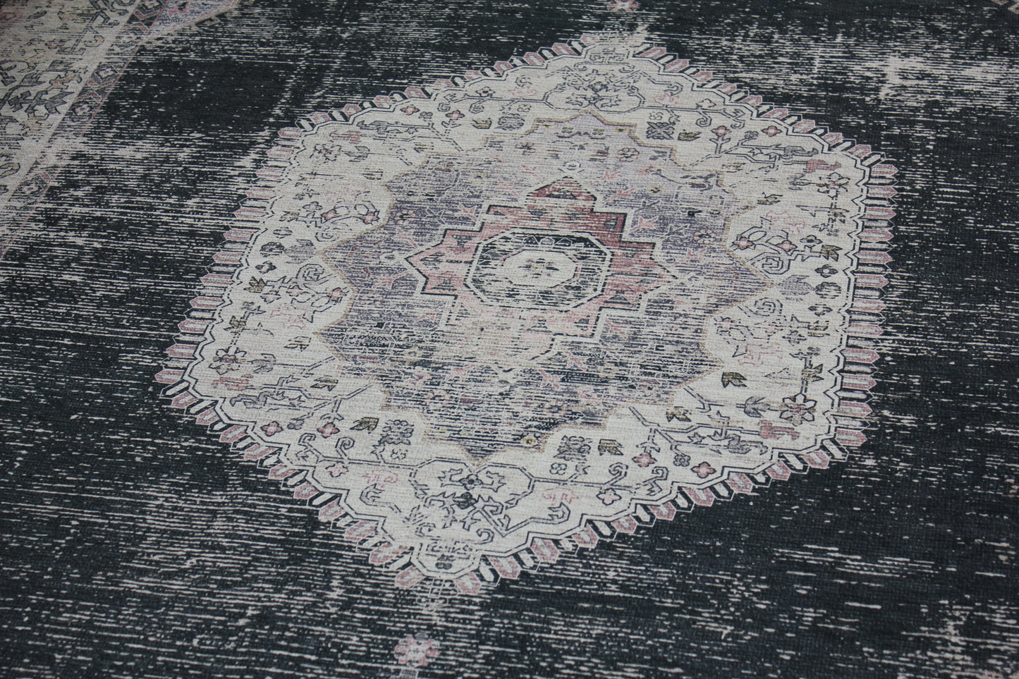 Medallion Vintage Faded Print Style Area Rug/ Carpet