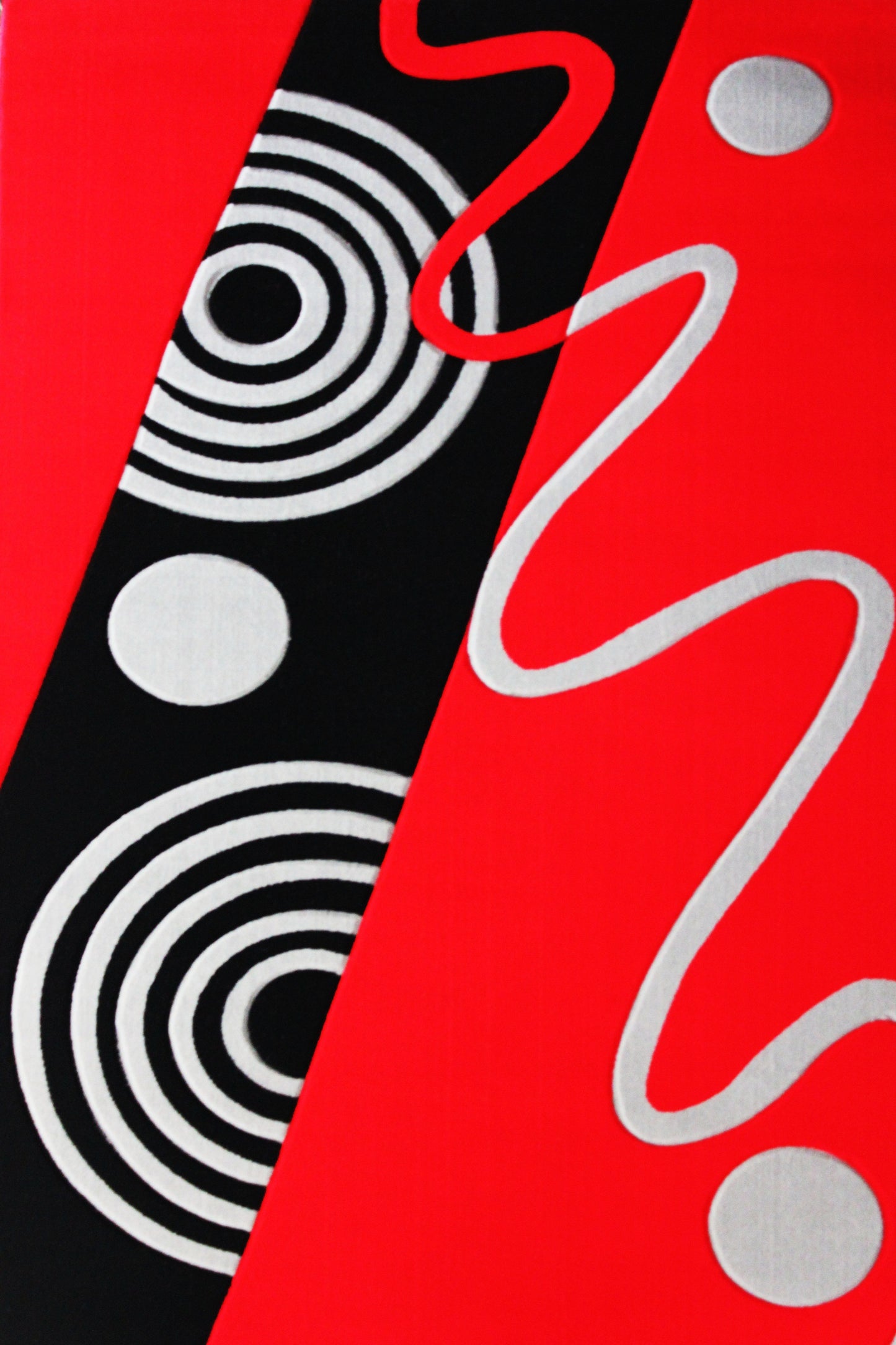 Soft Cozy 3D Look Circle Design Area Rug/ Carpet