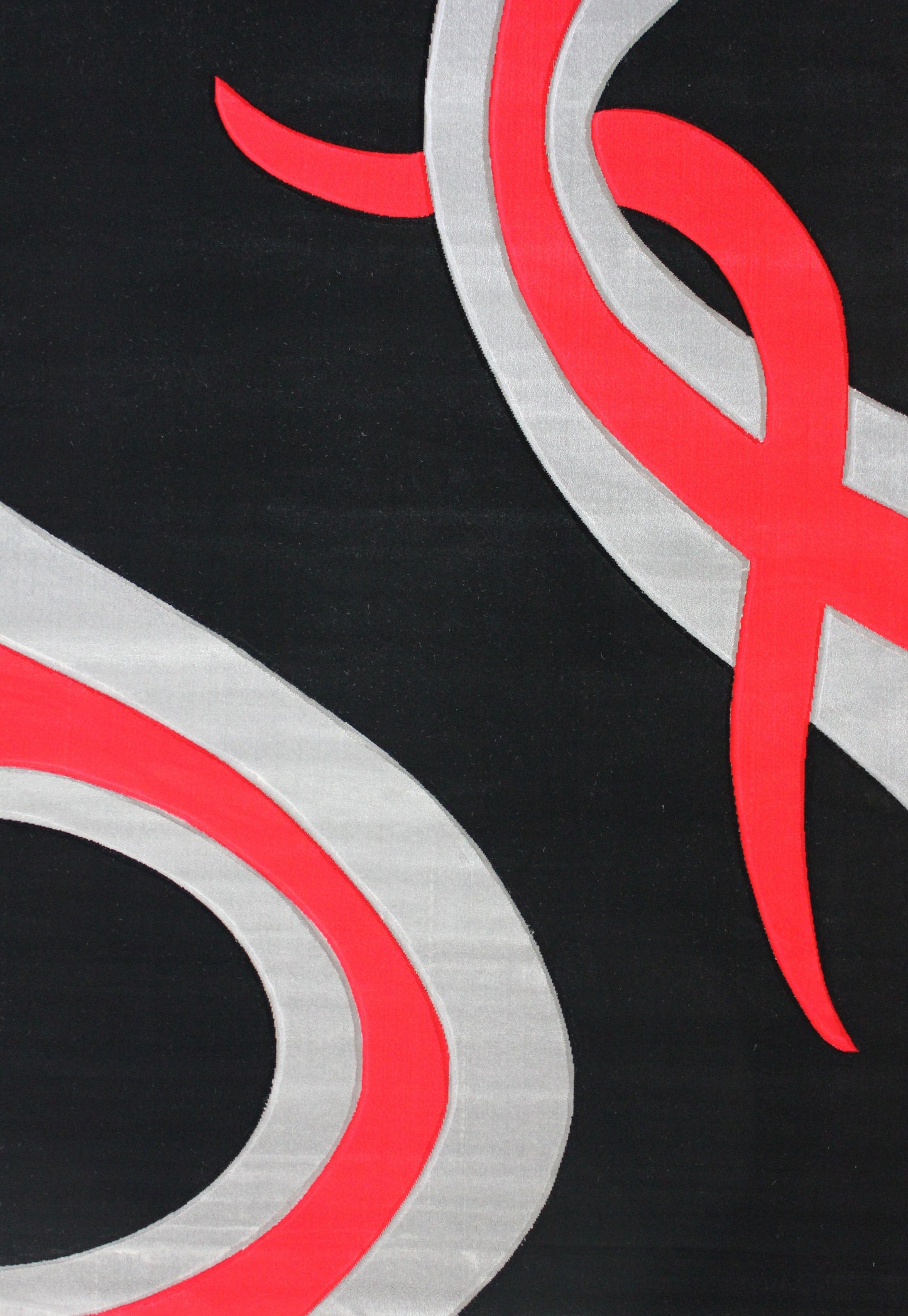 Soft Cozy 3D Look Red Black Gray Design Area Rug/ Carpet