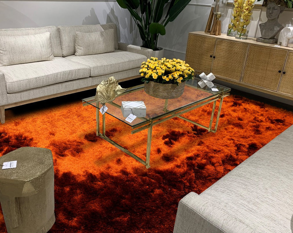 Brisa Shag Solid & Two Tone Ginger Rust