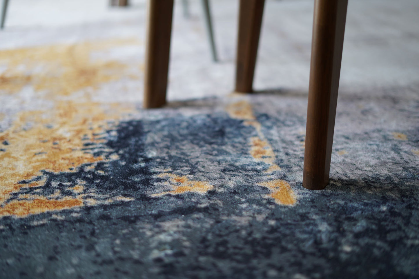 Soft Yellow Abstract Fluffy Cozy Comfortable Print Design Area Rug/ Carpet