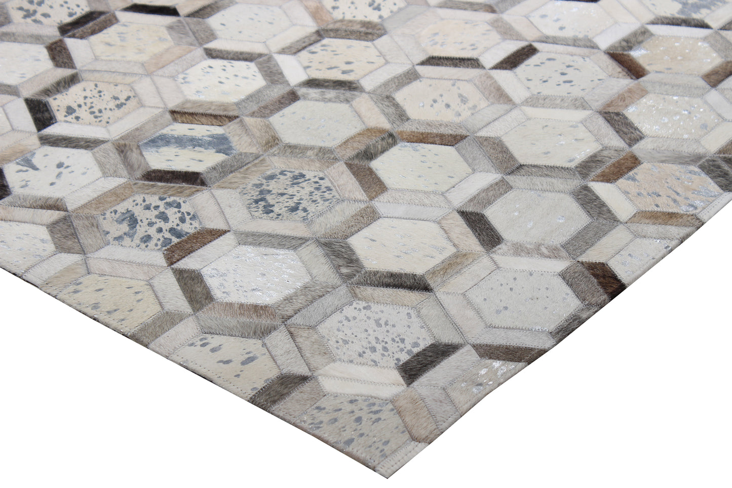 Handmade Natural Leather Patchwork Modern Style Cowhide Area Rug