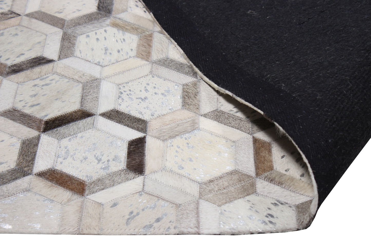 Handmade Natural Leather Patchwork Modern Style Cowhide Area Rug