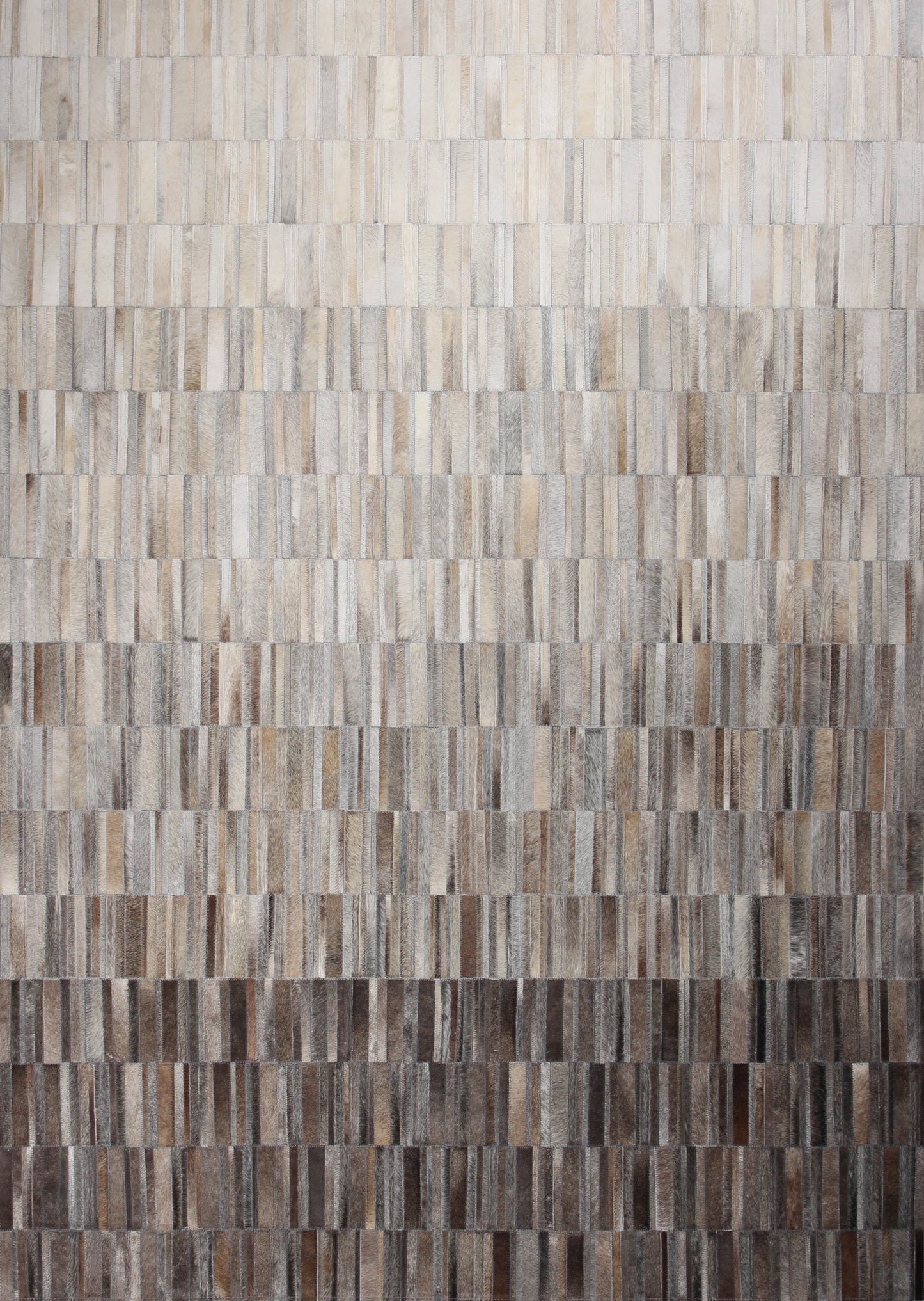 Handmade Fade Mocha White Patchwork Cowhide Area Rug PCH207