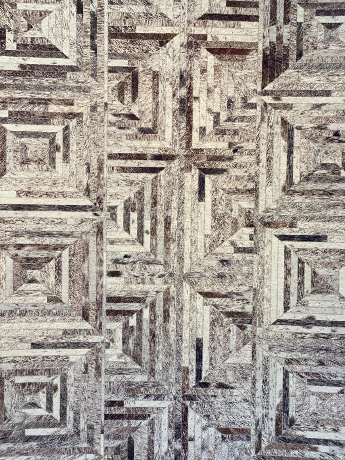 Vegan Brown Black Beige Cream Faux Hide/Cowhide Area Rug/Carpet Joy 262