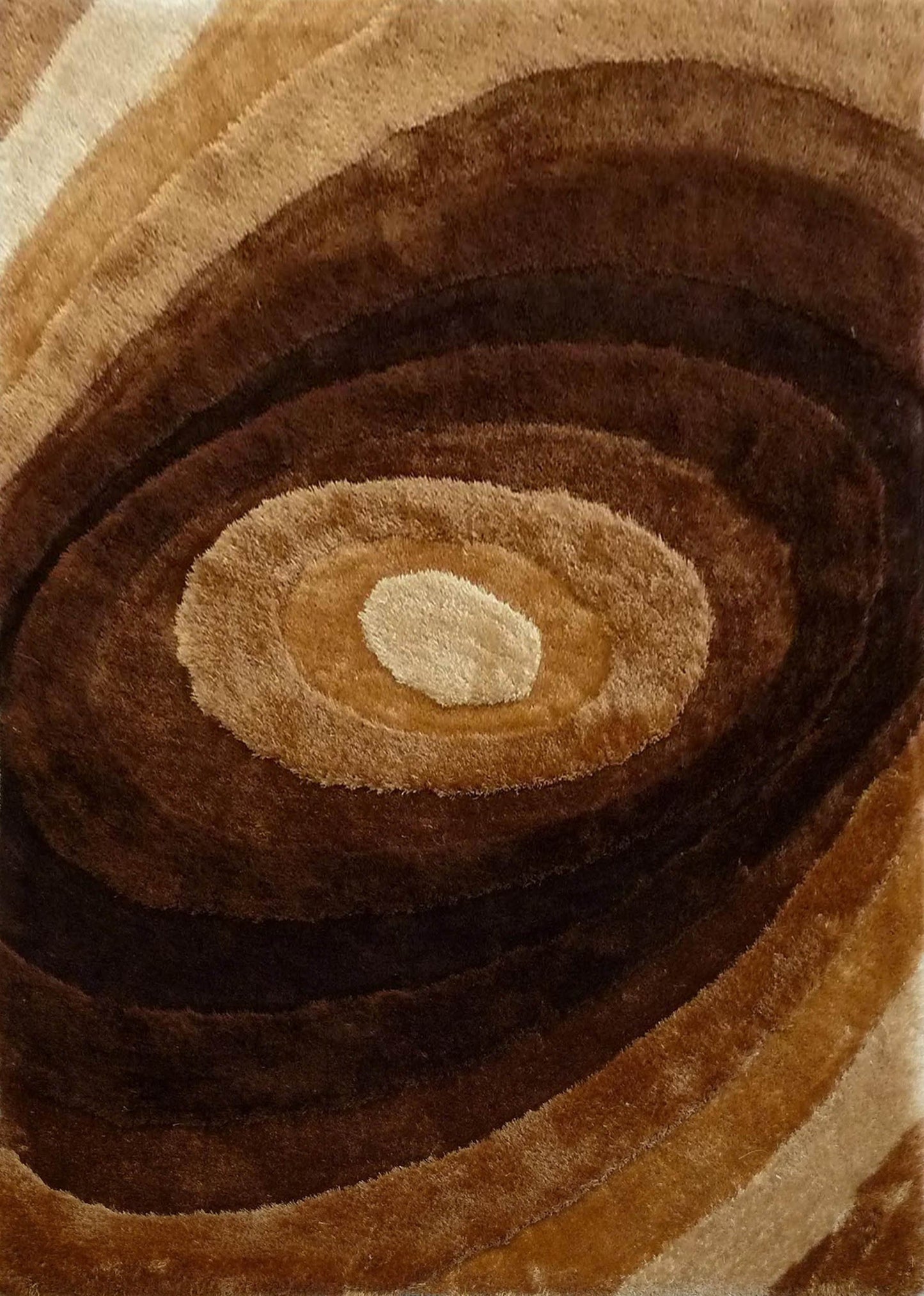 Soft Plush Fluffy Circle Design Shag Area Rug/Carpet