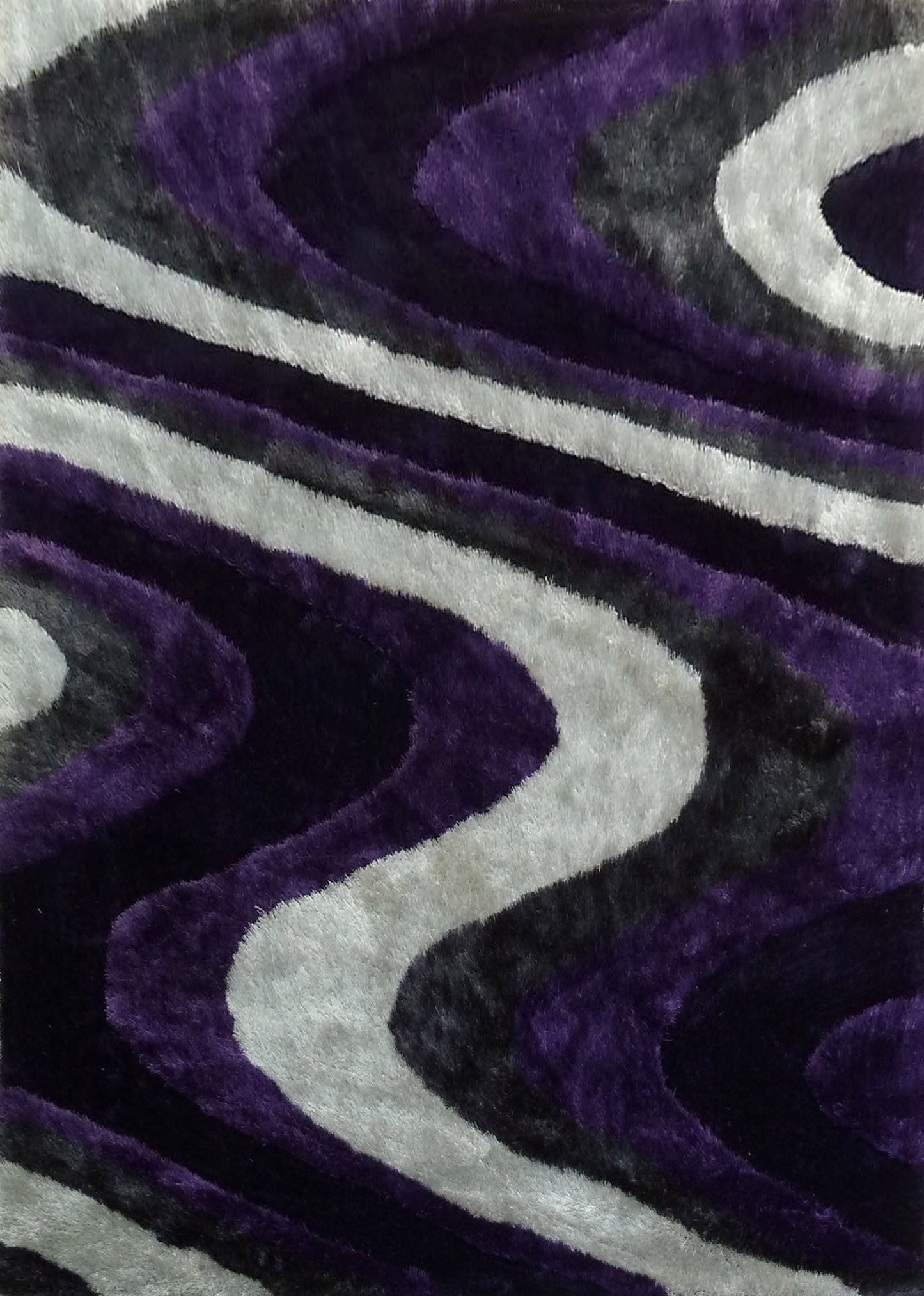 Soft Plush Fluffy Wavy Design Shag Area Rug/Carpet