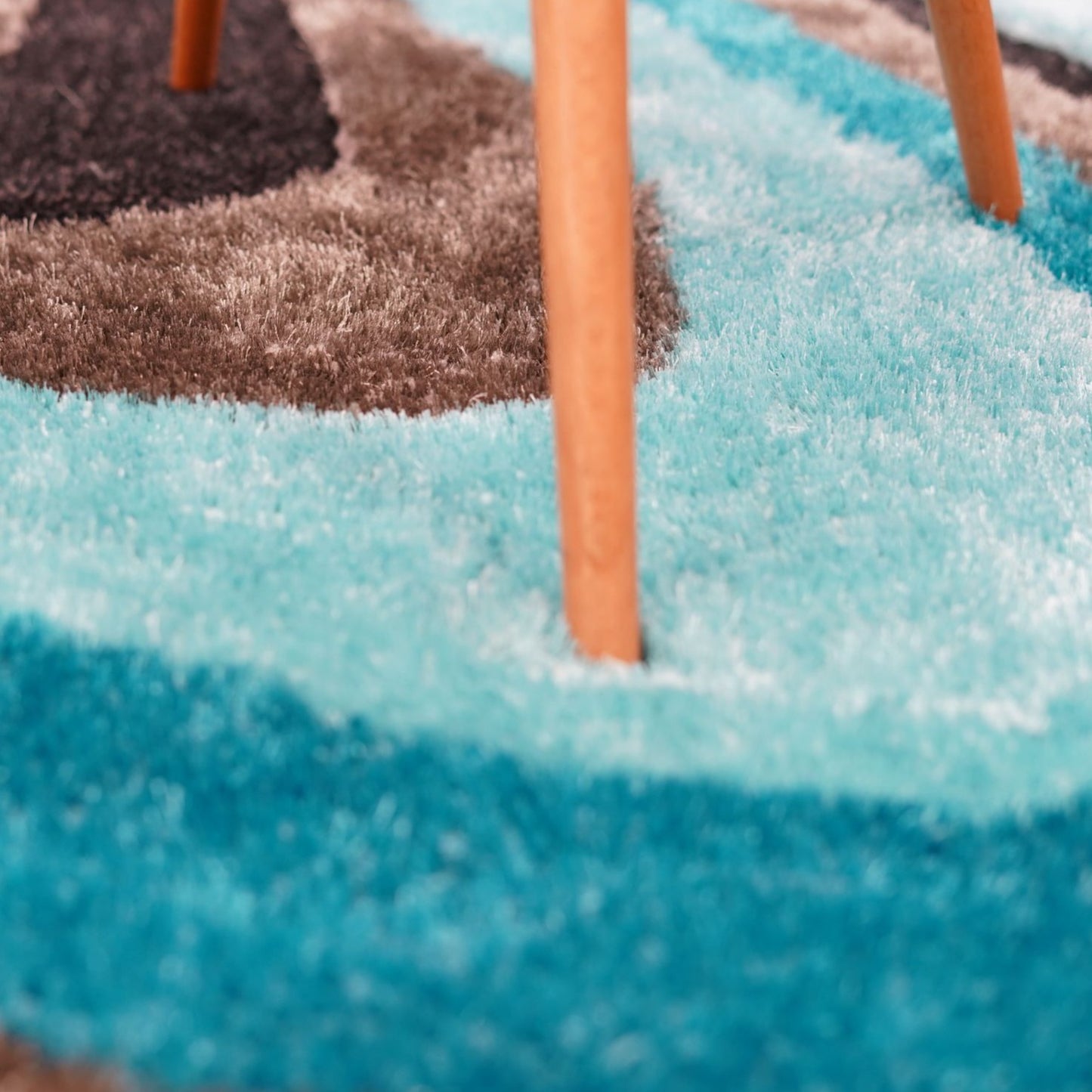 Soft Plush Fluffy Wavy Design Shag Area Rug/Carpet