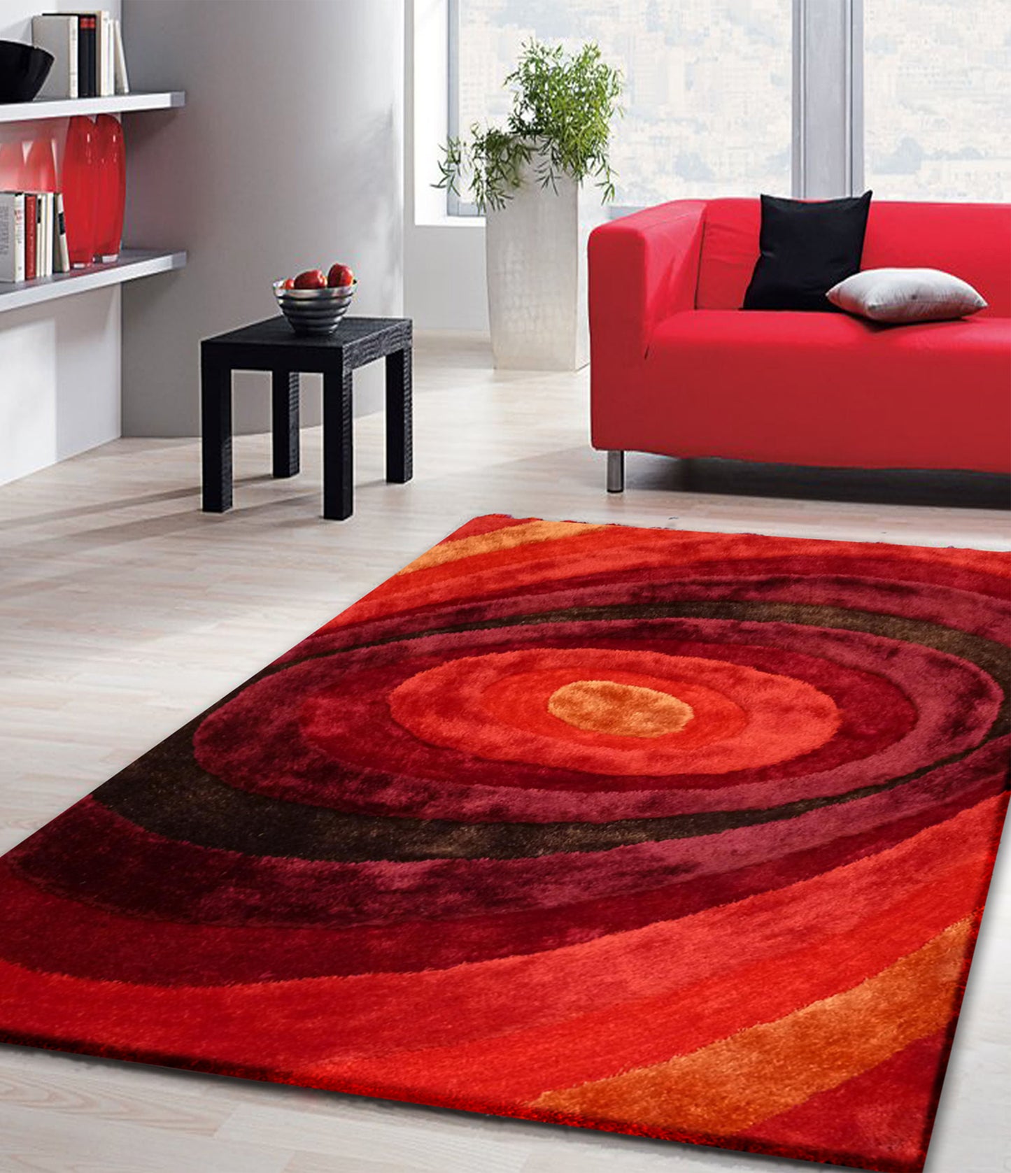 With a soft cozy touch this shag area rug brings luxury and enchant your house with color and deep silky pile.