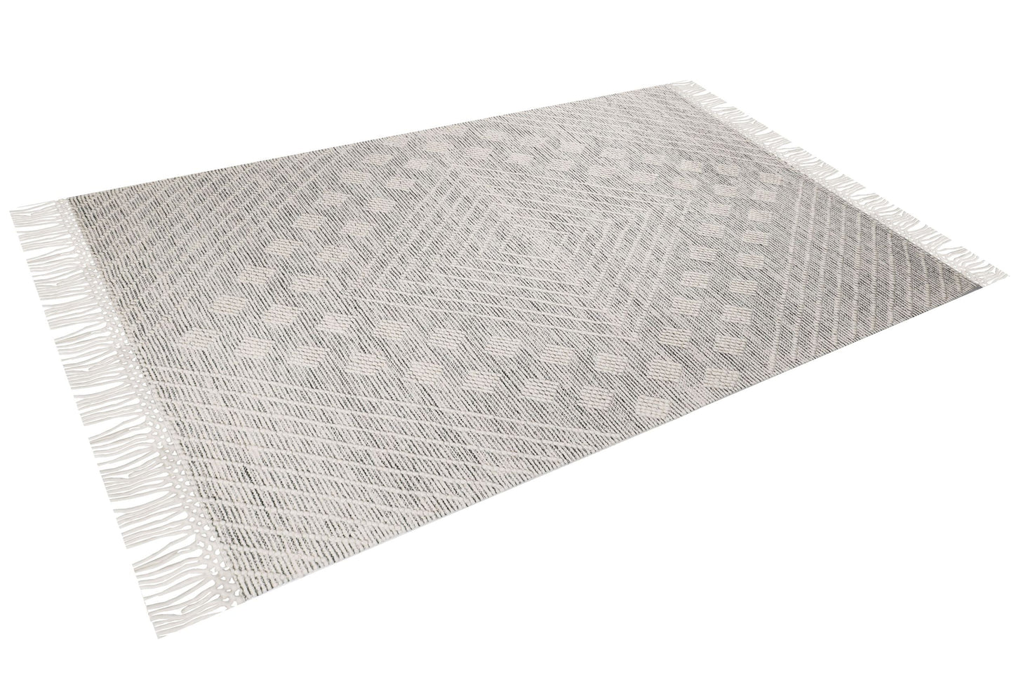 hand made hand knotted natural color beige mocha bohemian one of a kind textured raised rug modern office home diamond