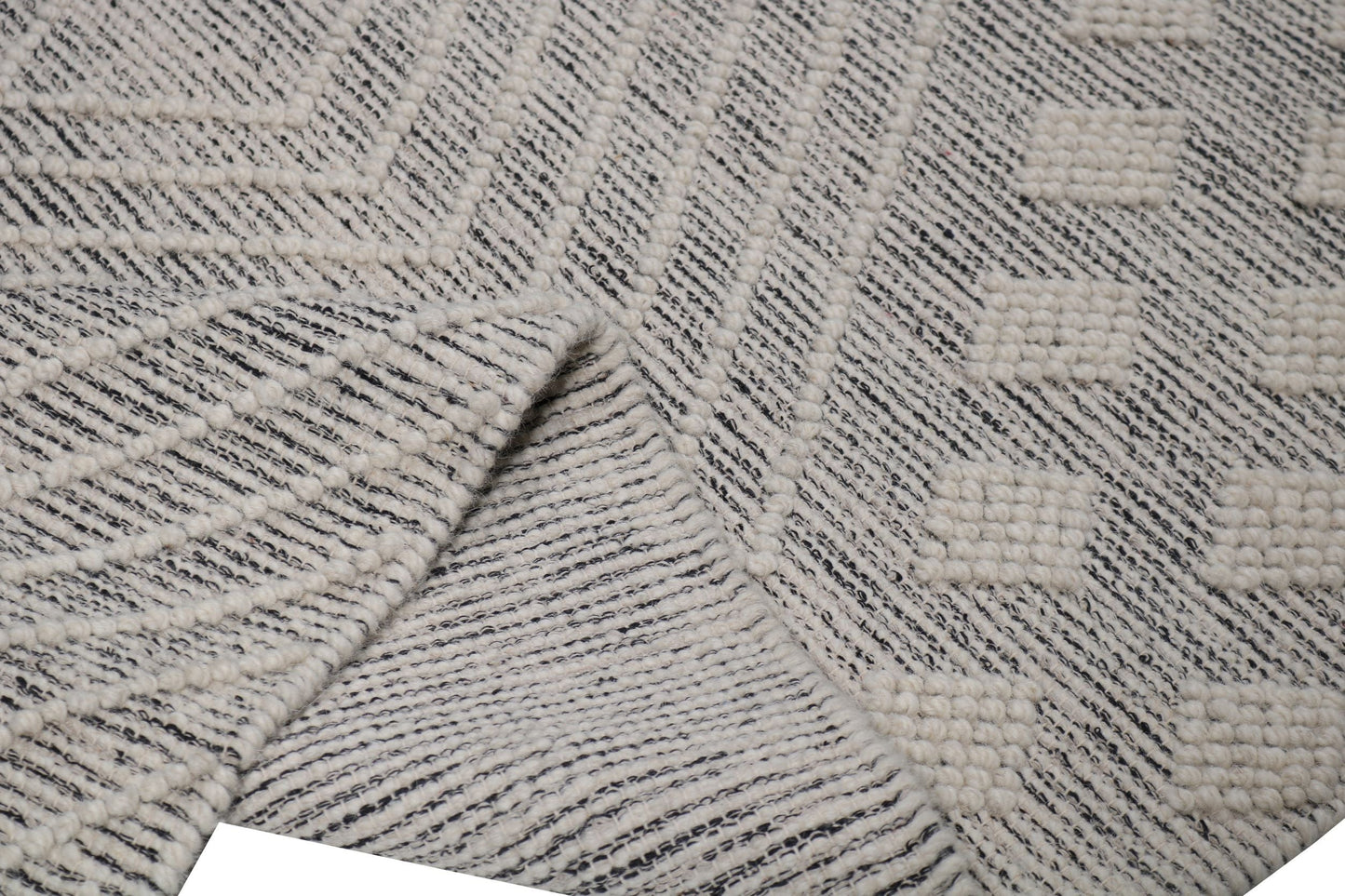 hand made hand knotted natural color beige mocha bohemian one of a kind textured raised rug modern office home diamond