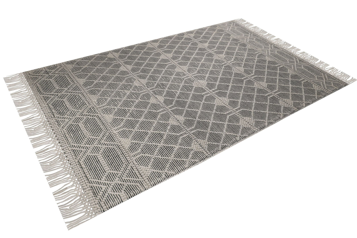 hand made hand knotted natural color beige mocha bohemian one of a kind textured raised rug