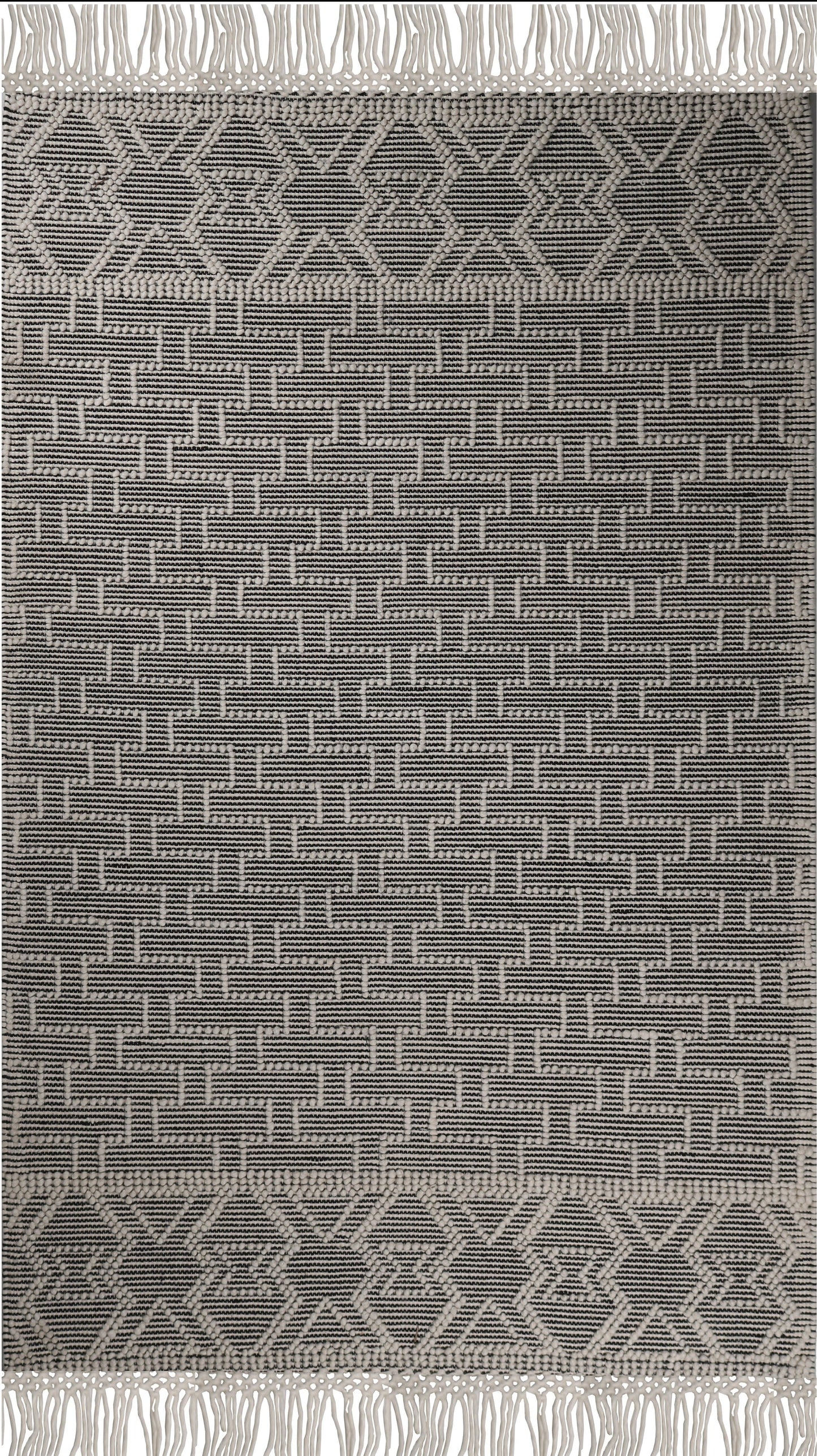 hand made hand knotted natural color beige mocha bohemian one of a kind textured raised rug fringe