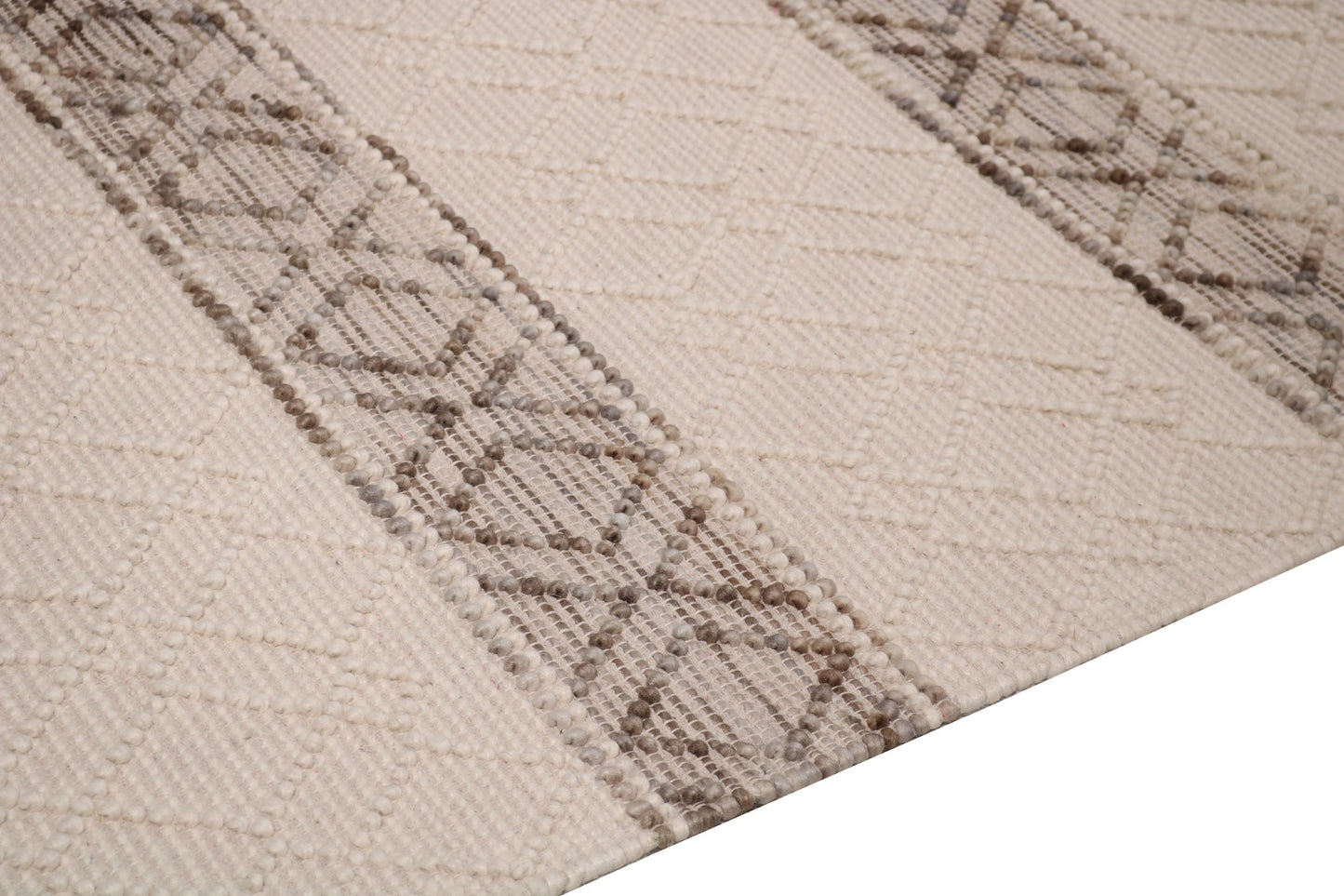 hand made hand knotted natural color beige mocha bohemian one of a kind textured raised rug