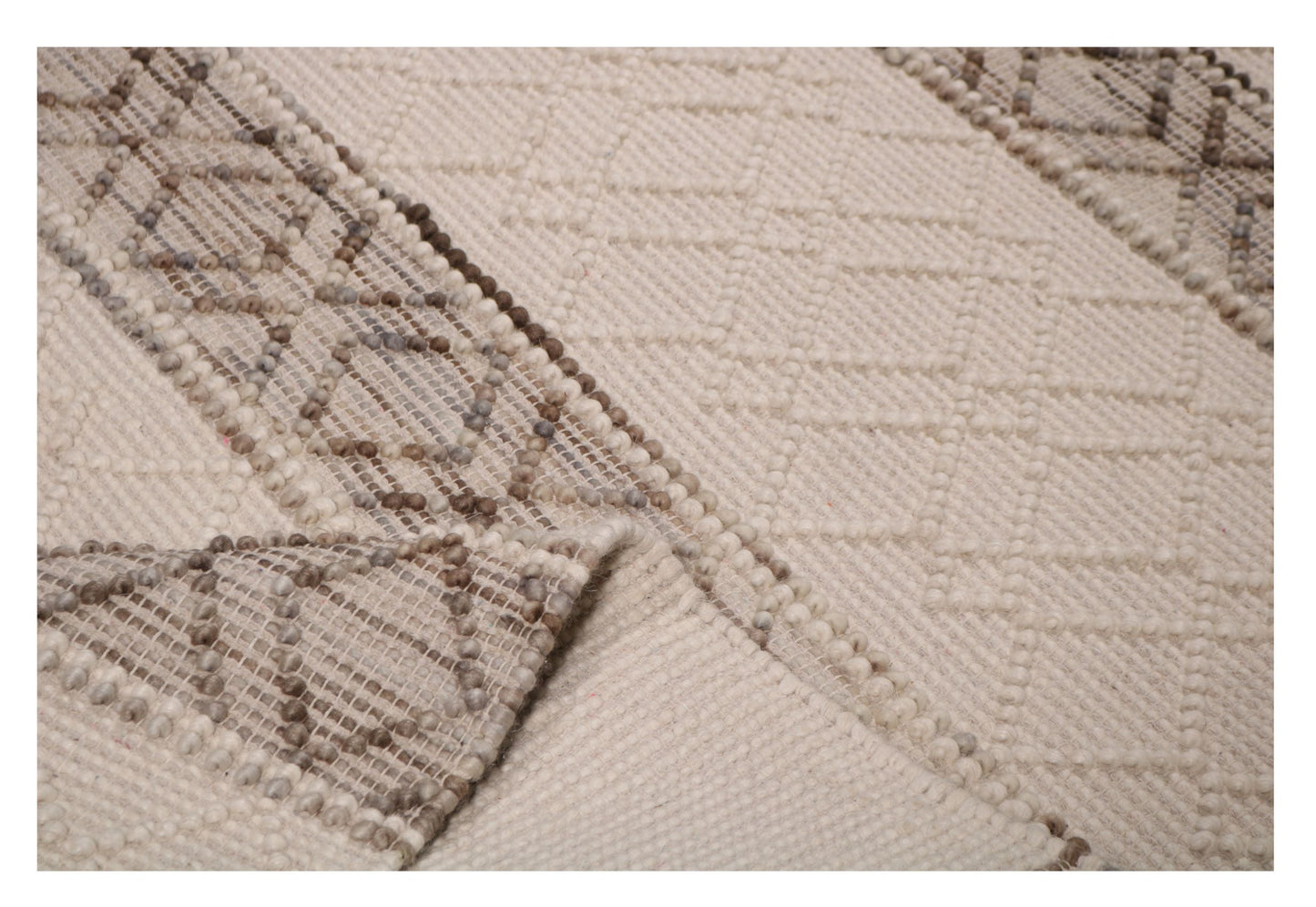 hand made hand knotted natural color beige mocha bohemian one of a kind textured raised rug