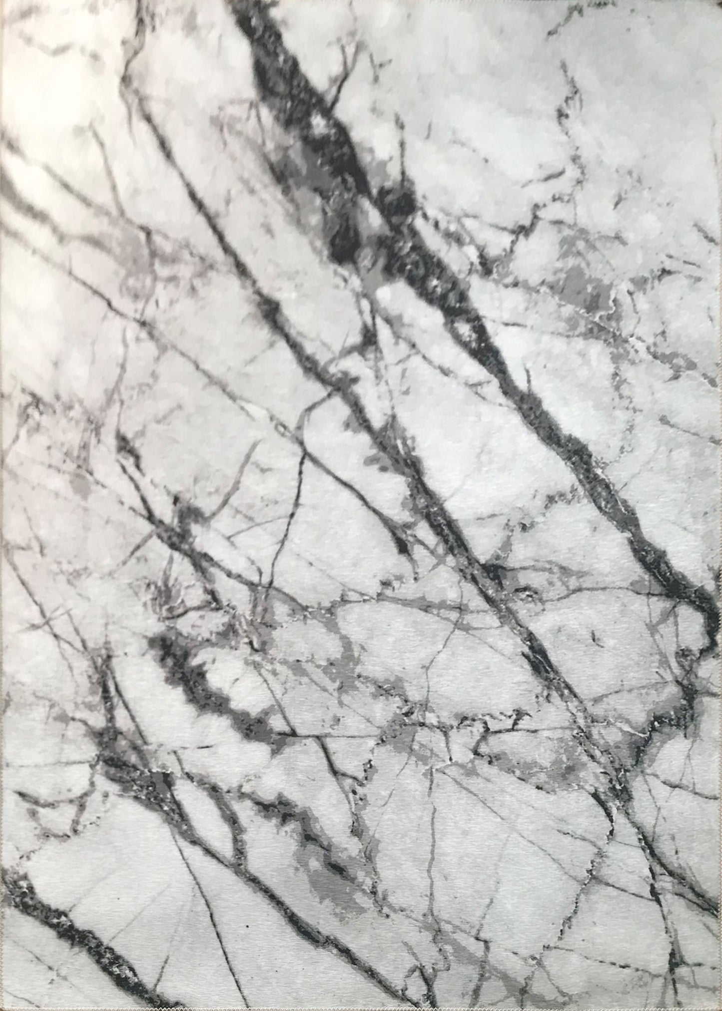 White Marble Vintage Print Design Area Rug/ Carpet