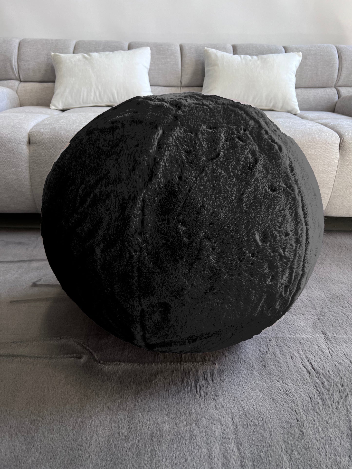 Style & Strength Ball – Chinchilla Faux Fur Seat for Home, Office & Exercise.