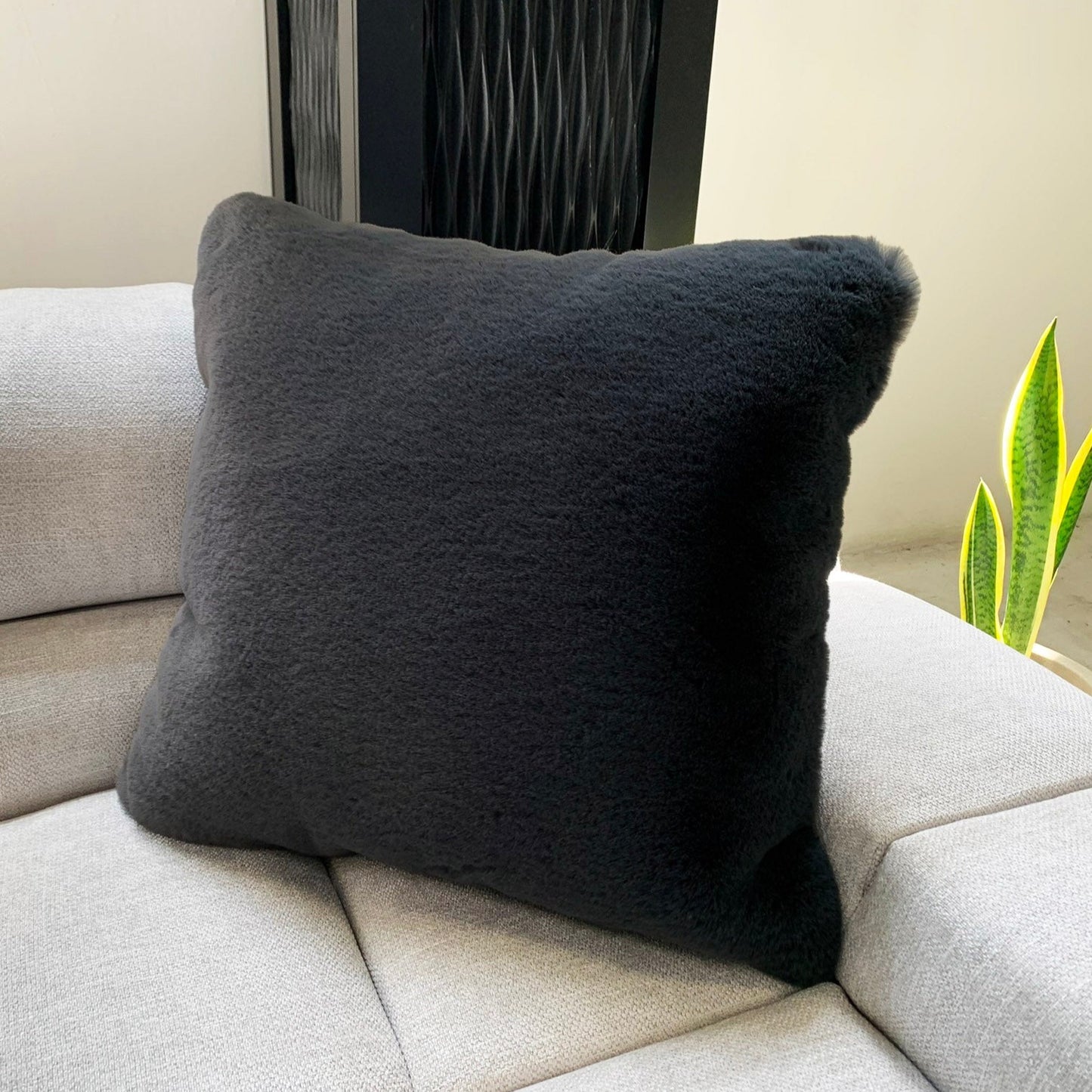 Soft Cozy Fuzzy Faux Fur Throw Pillow