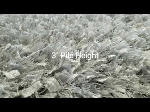 Crystal Shine Shag Plush Fluffy Ribbon Area Rug/ Carpet