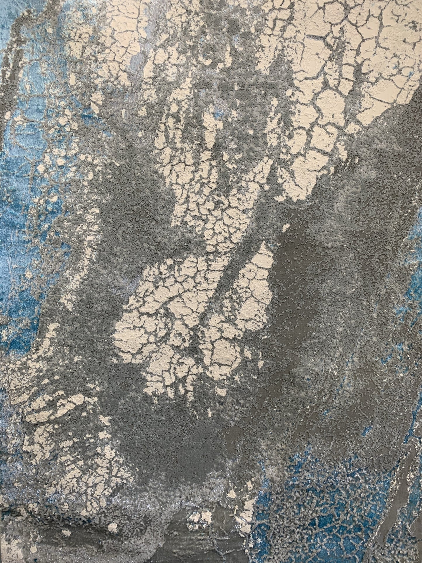 Gray-Tone Blue/Platinum Viscose Area Rug