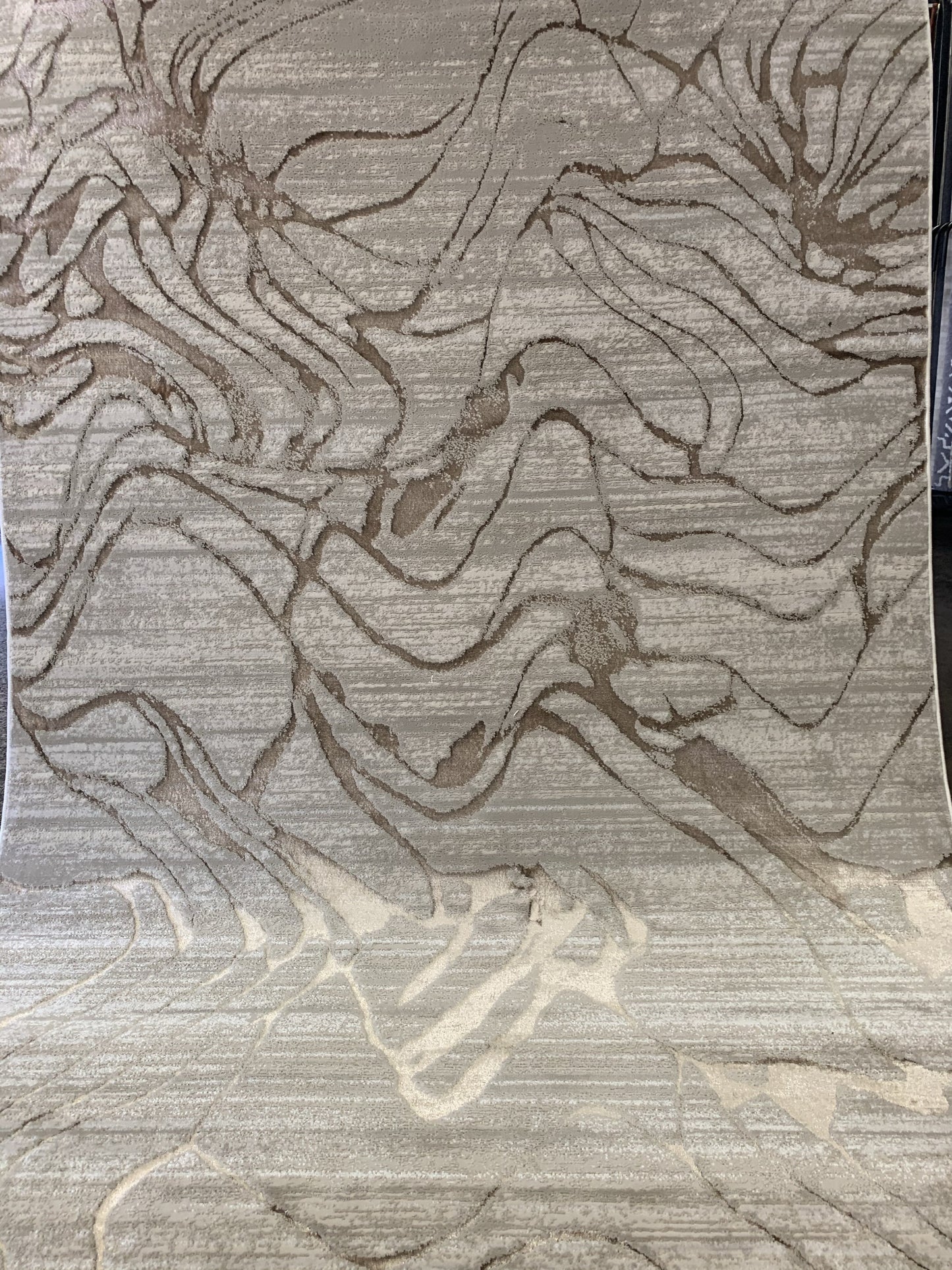Polyester Earth Tones Viscose Blend Abstract Design Rug/Carpet - Style# Maximus 233 - Color-Changing Flat Weave Rug