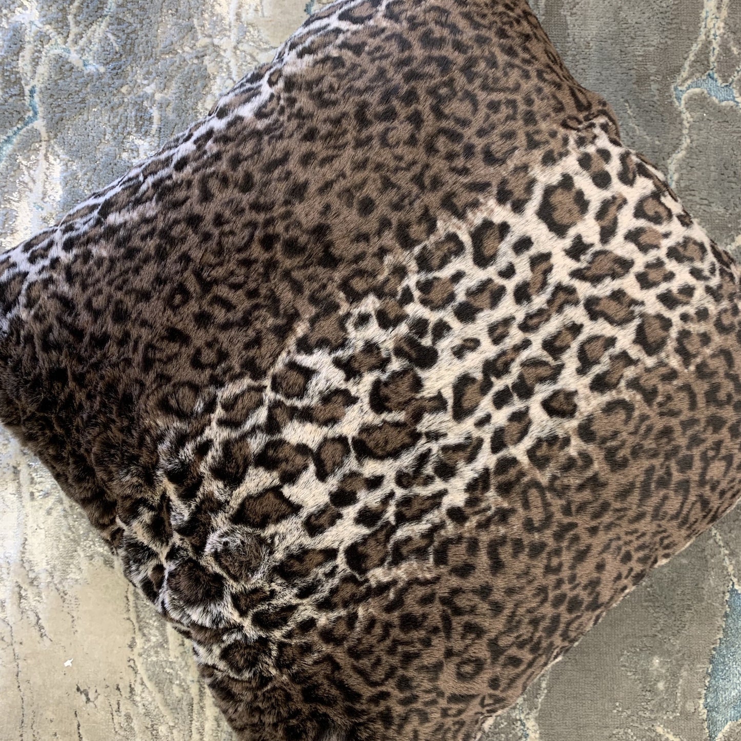 Leopard Cheetah Jaguar Feline Animal Print Soft Cozy Fuzzy Faux Fur Throw Pillow / Positioner