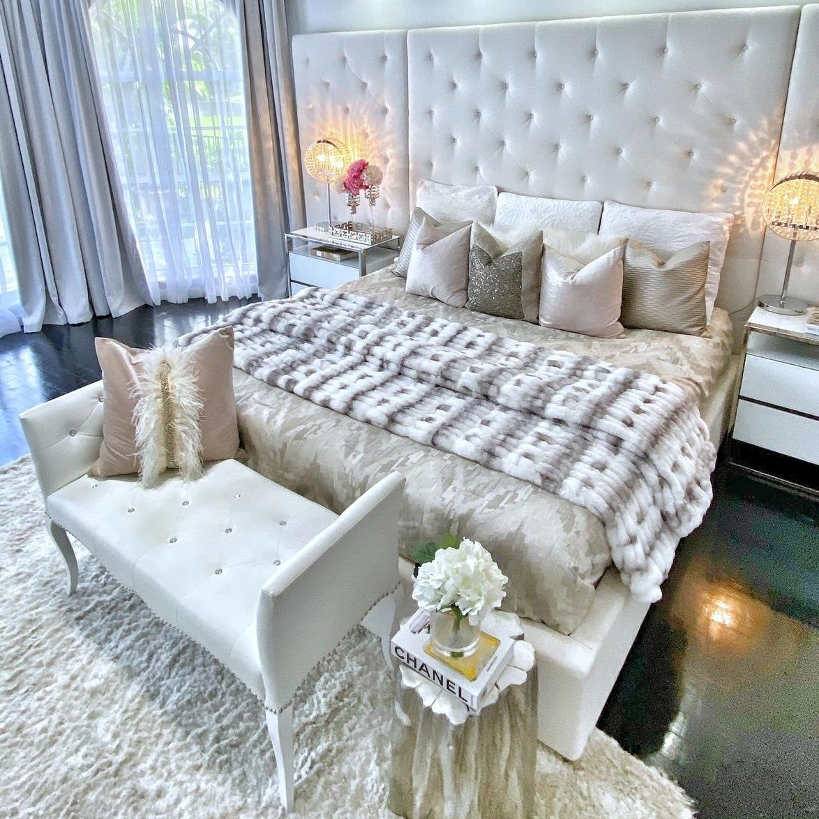 Braided Look Fluffy Soft Faux Fur Gray White Throw/Quilt/Blanket/ Coverlet/Bedspread/Bedcover