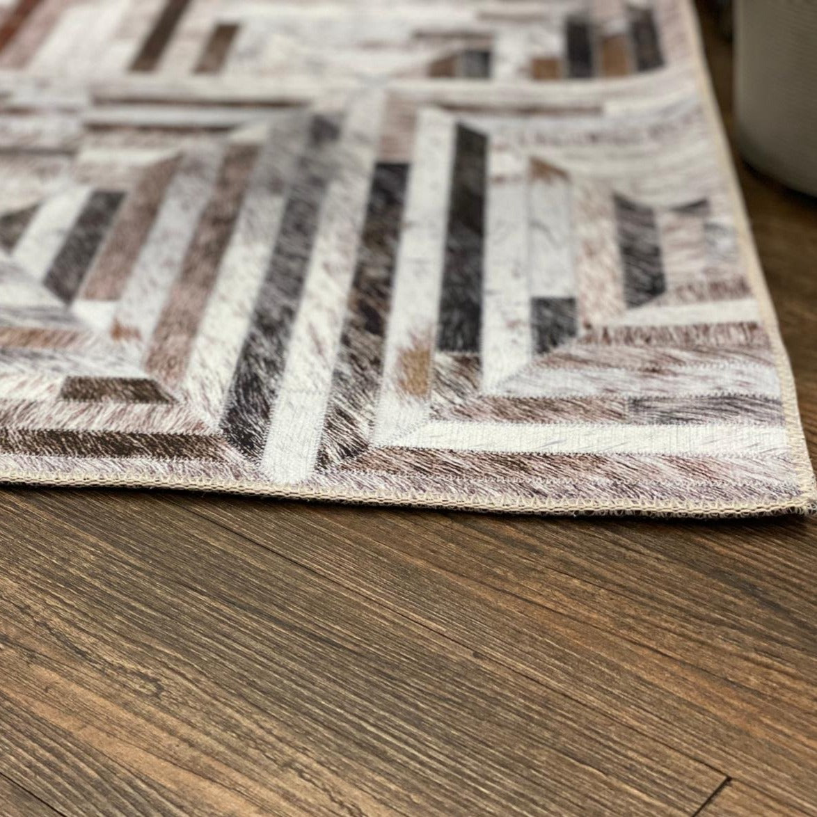 Vegan Brown Black Beige Cream Faux Hide/Cowhide Area Rug/Carpet