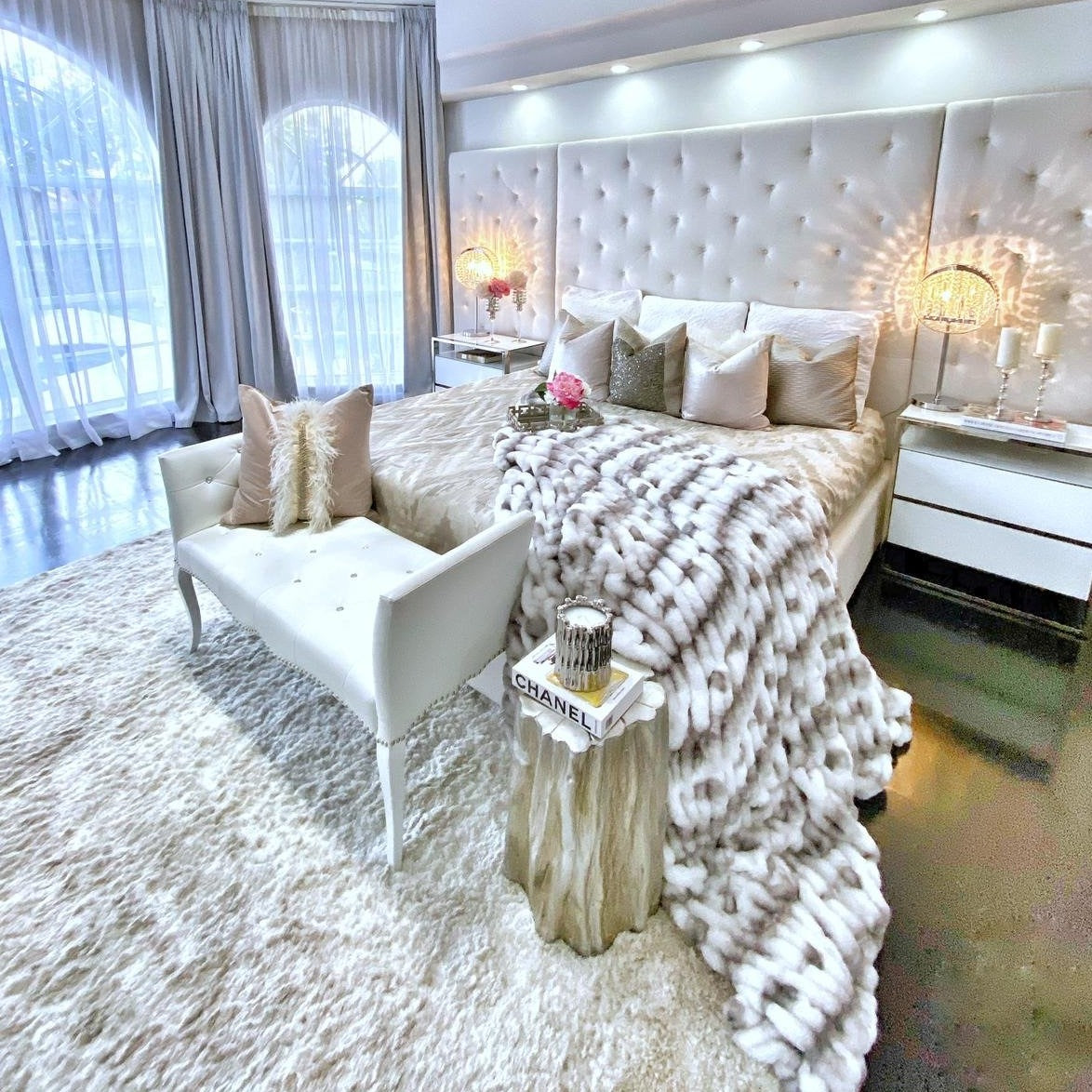 Braided Look Fluffy Soft Faux Fur Gray White Throw/Quilt/Blanket/ Coverlet/Bedspread/Bedcover